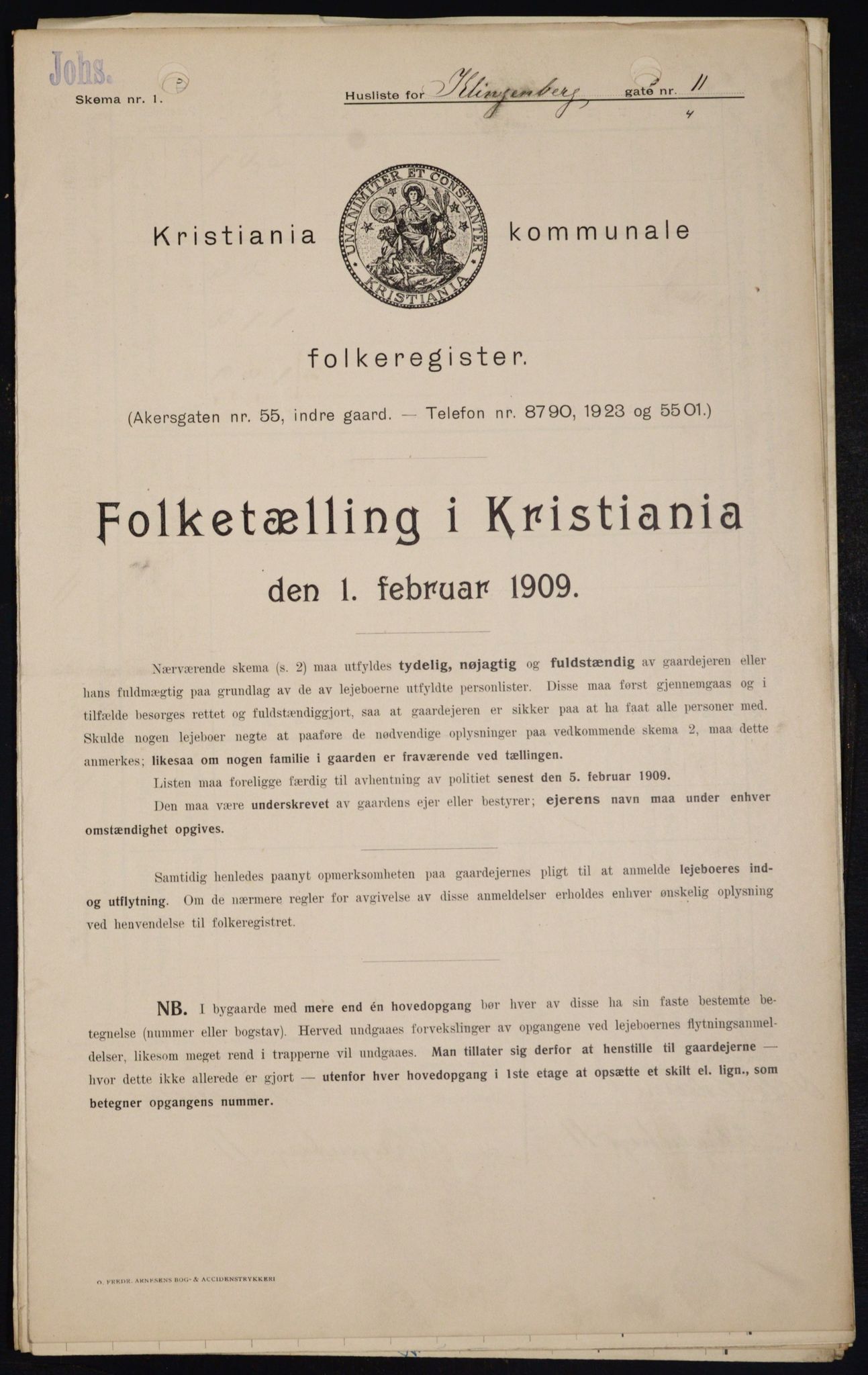 OBA, Kommunal folketelling 1.2.1909 for Kristiania kjøpstad, 1909, s. 47572