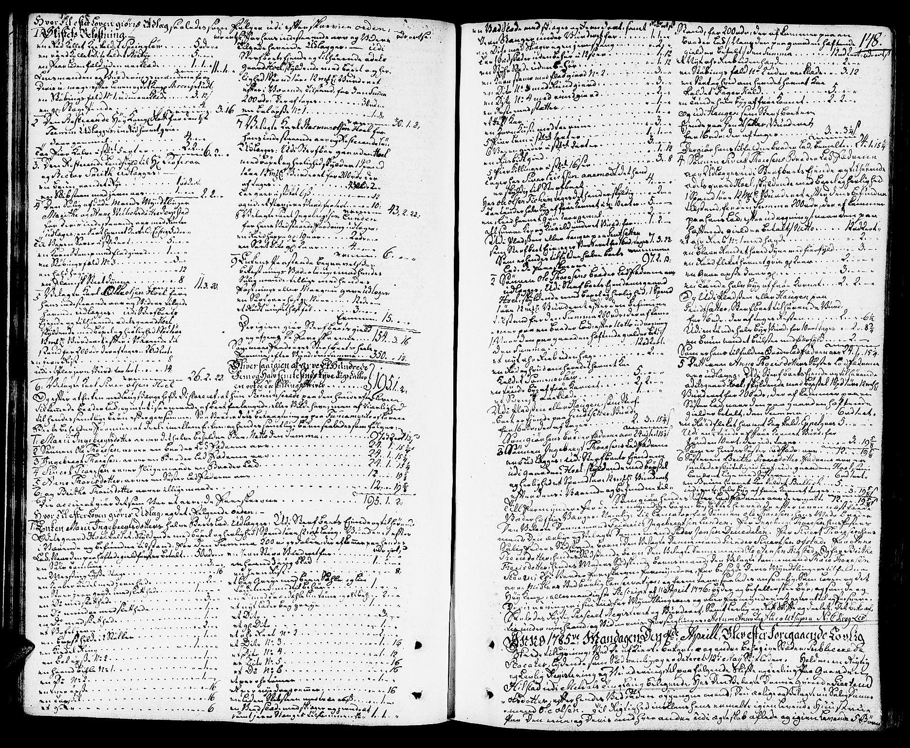 Orkdal sorenskriveri, AV/SAT-A-4169/1/3/3Aa/L0008: Skifteprotokoller, 1782-1796, s. 147b-148a