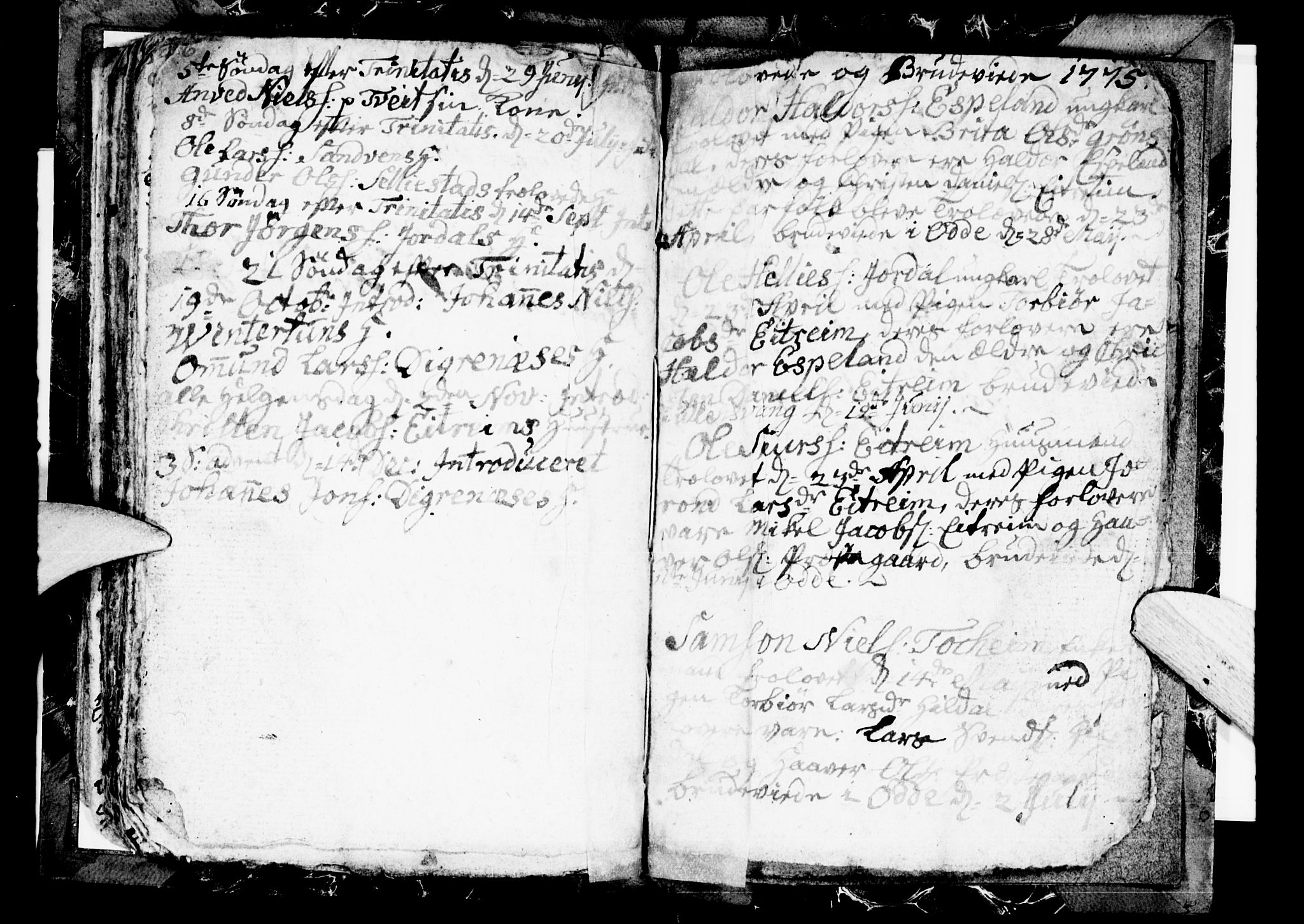 Odda Sokneprestembete, SAB/A-77201/H/Hab: Klokkerbok nr. A 1, 1775-1778, s. 86-87