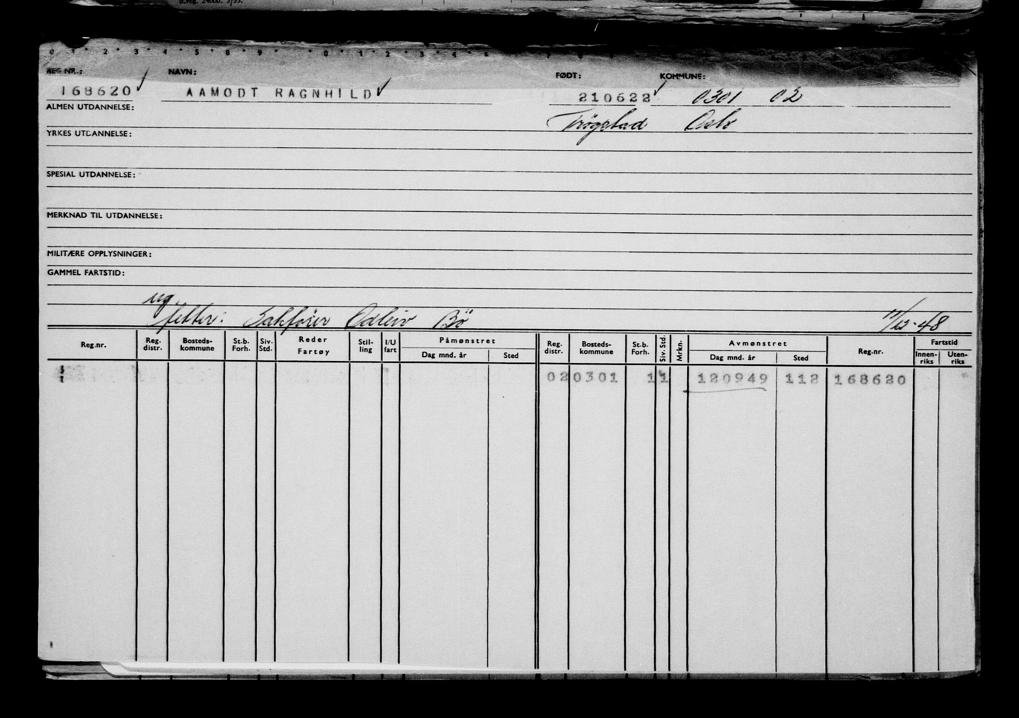 Direktoratet for sjømenn, AV/RA-S-3545/G/Gb/L0207: Hovedkort, 1922, s. 694