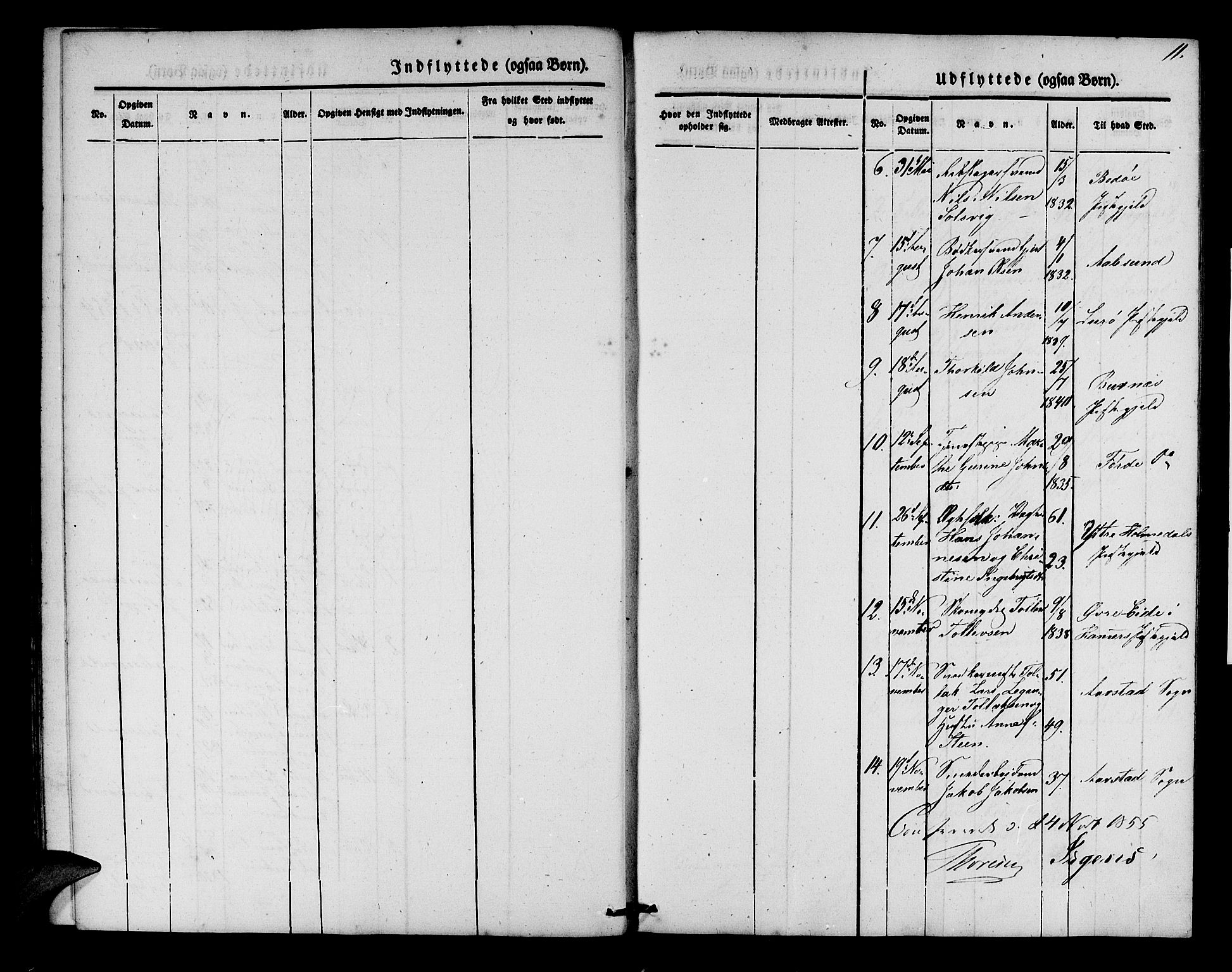 Korskirken sokneprestembete, SAB/A-76101/H/Hab: Klokkerbok nr. F 1, 1844-1858, s. 11