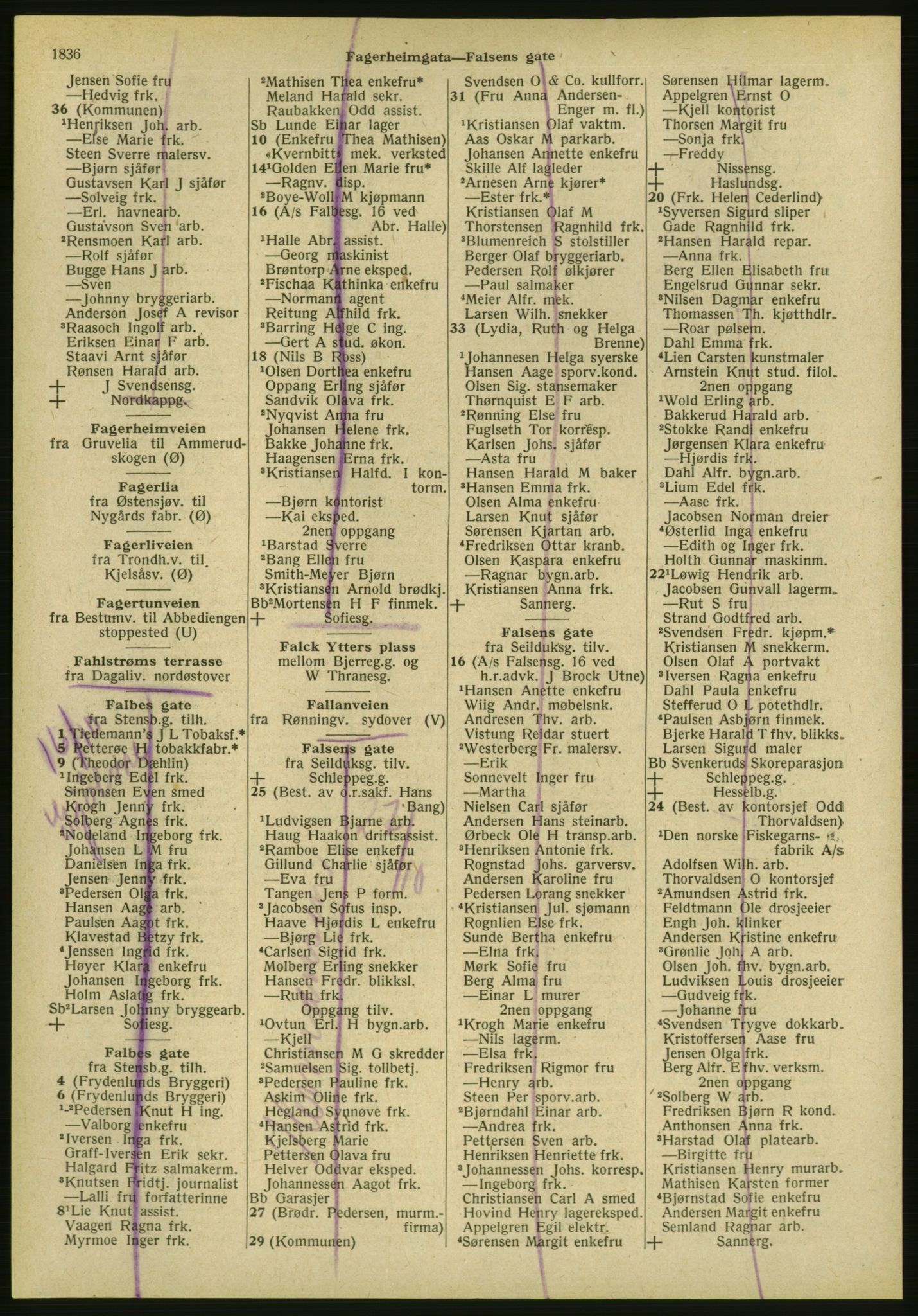 Kristiania/Oslo adressebok, PUBL/-, 1951, s. 1836