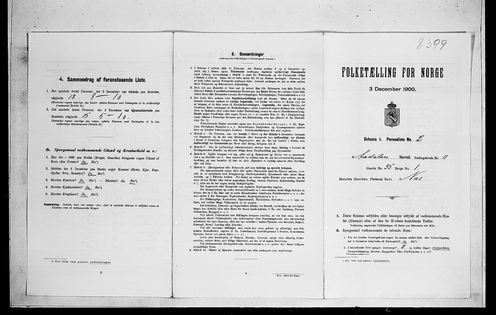 RA, Folketelling 1900 for 0614 Ådal herred, 1900, s. 744