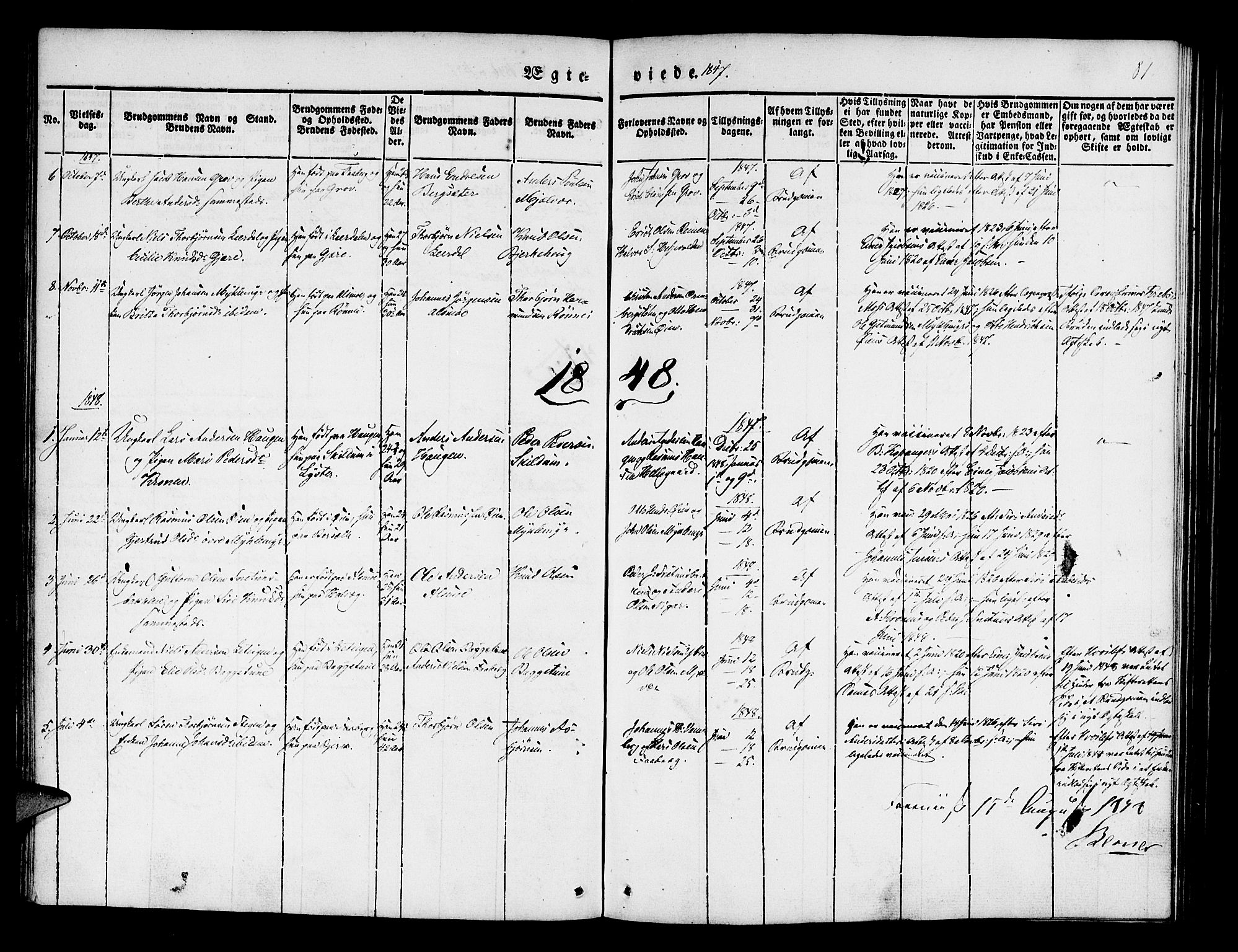 Jostedal sokneprestembete, AV/SAB-A-80601/H/Haa/Haaa/L0004: Ministerialbok nr. A 4, 1837-1848, s. 81