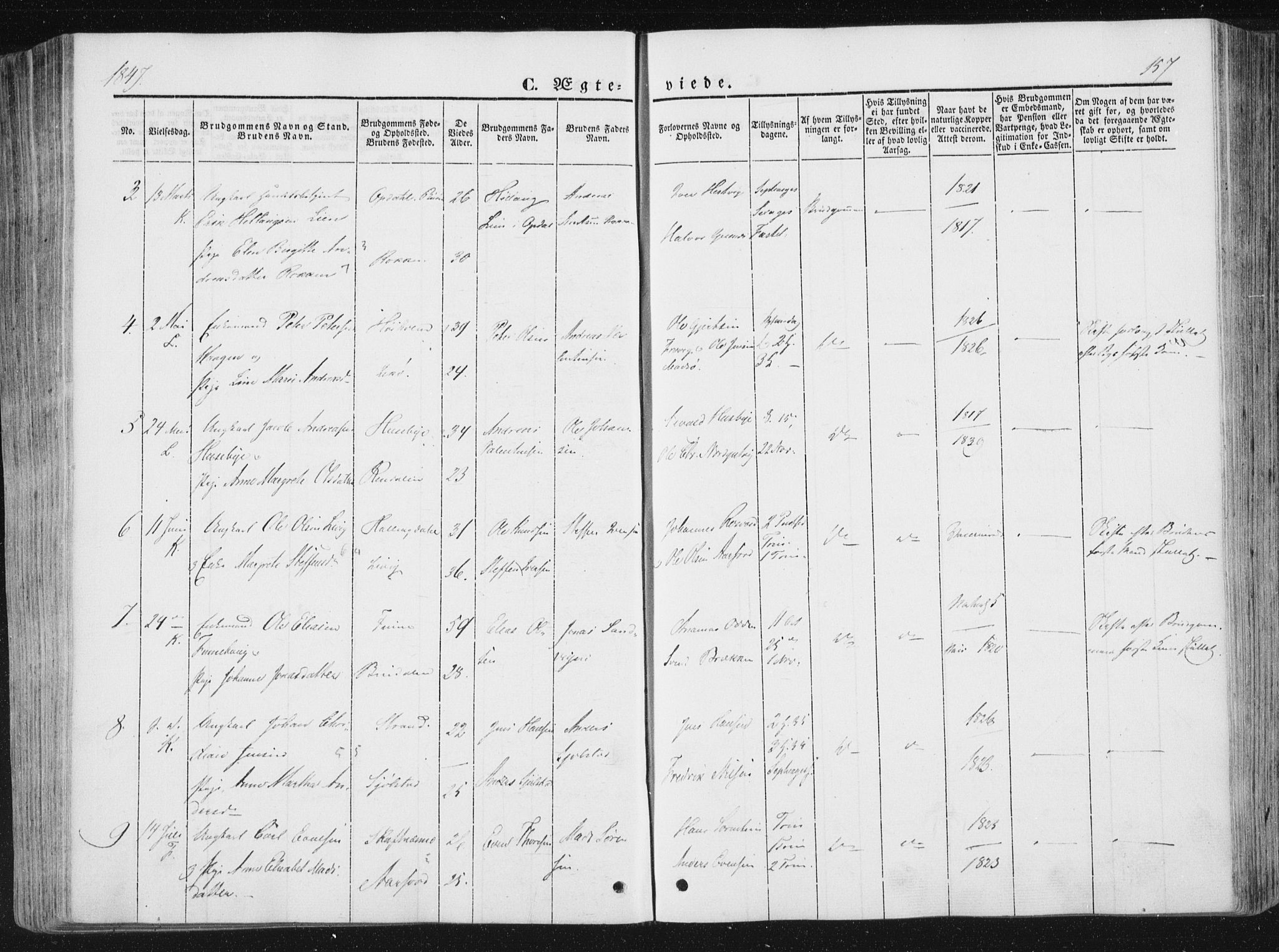 Ministerialprotokoller, klokkerbøker og fødselsregistre - Nord-Trøndelag, AV/SAT-A-1458/780/L0640: Ministerialbok nr. 780A05, 1845-1856, s. 157