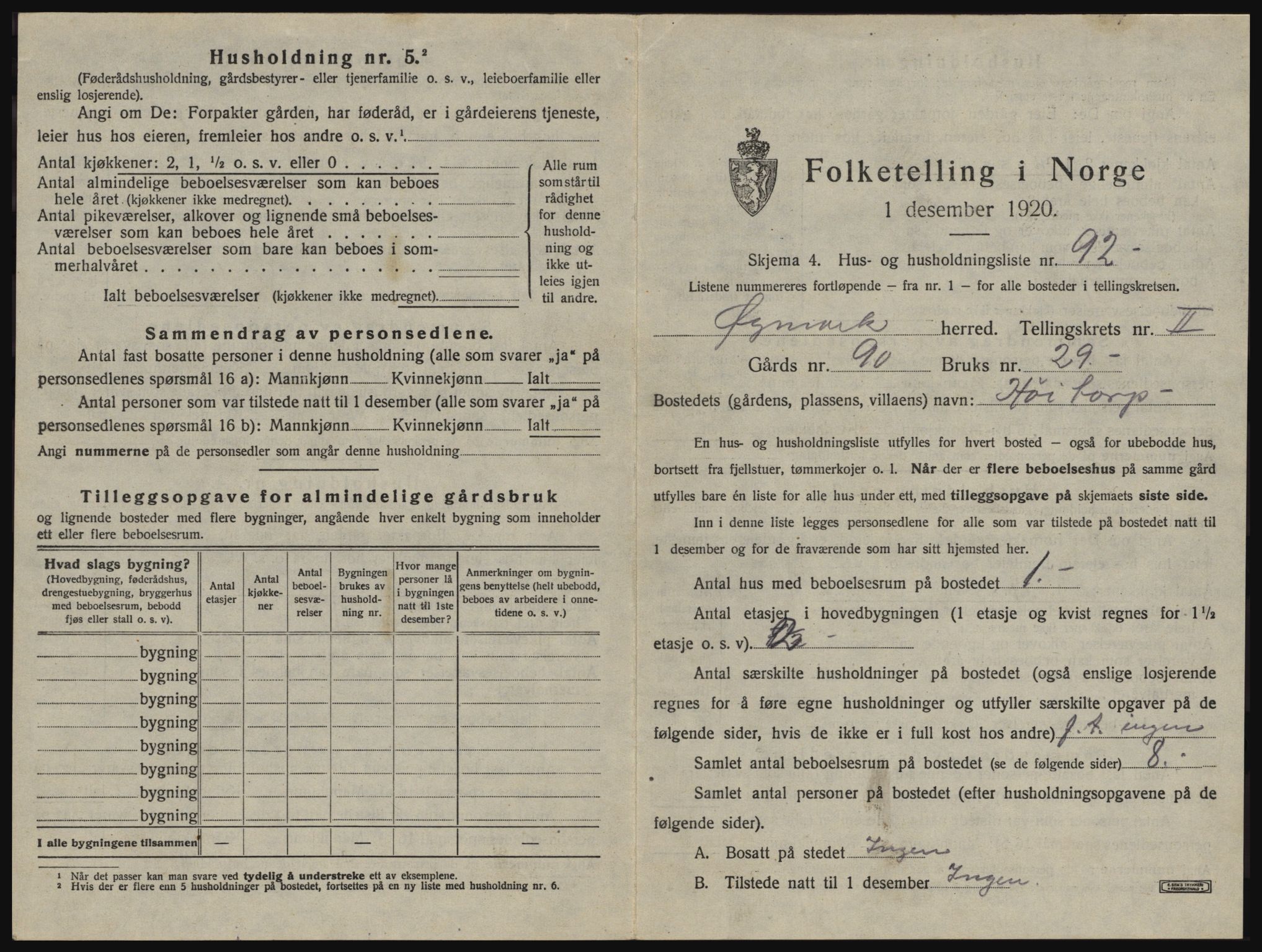 SAO, Folketelling 1920 for 0119 Øymark herred, 1920, s. 269