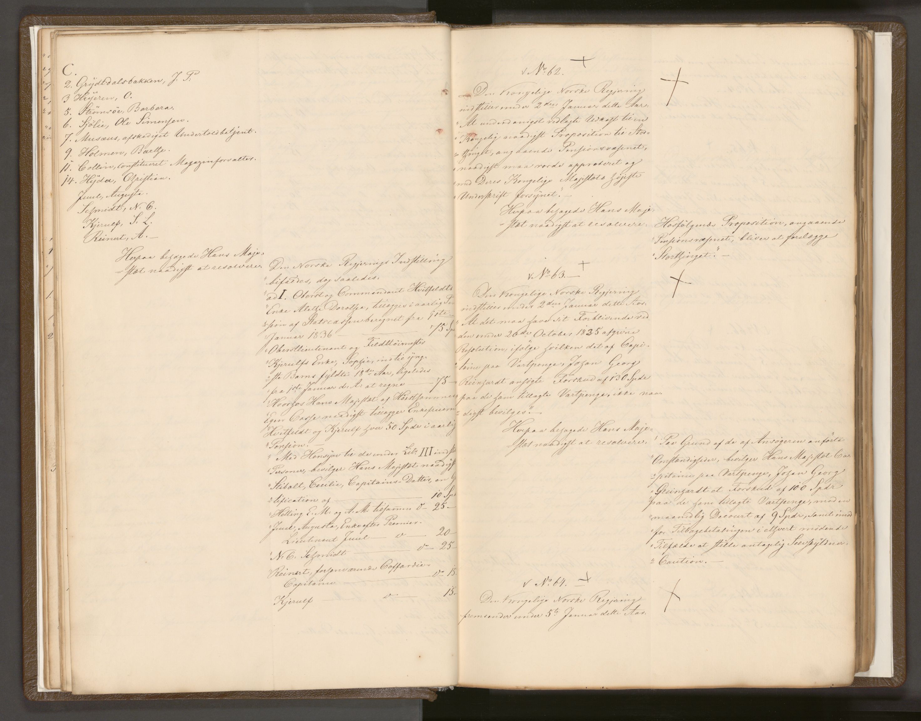 Statsrådssekretariatet, AV/RA-S-1001/A/Ab/L0042: Kgl. res. nr. 1-631, 1. halvår, 1836
