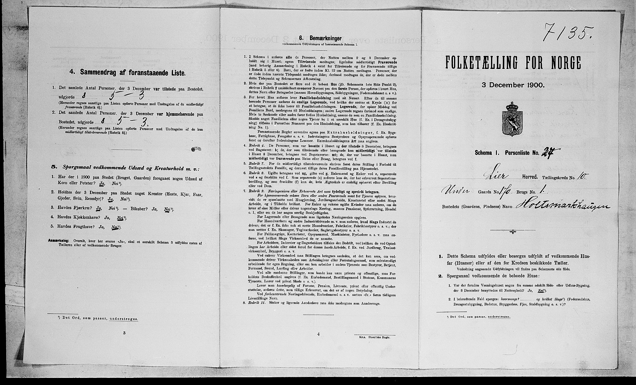 RA, Folketelling 1900 for 0626 Lier herred, 1900, s. 1791