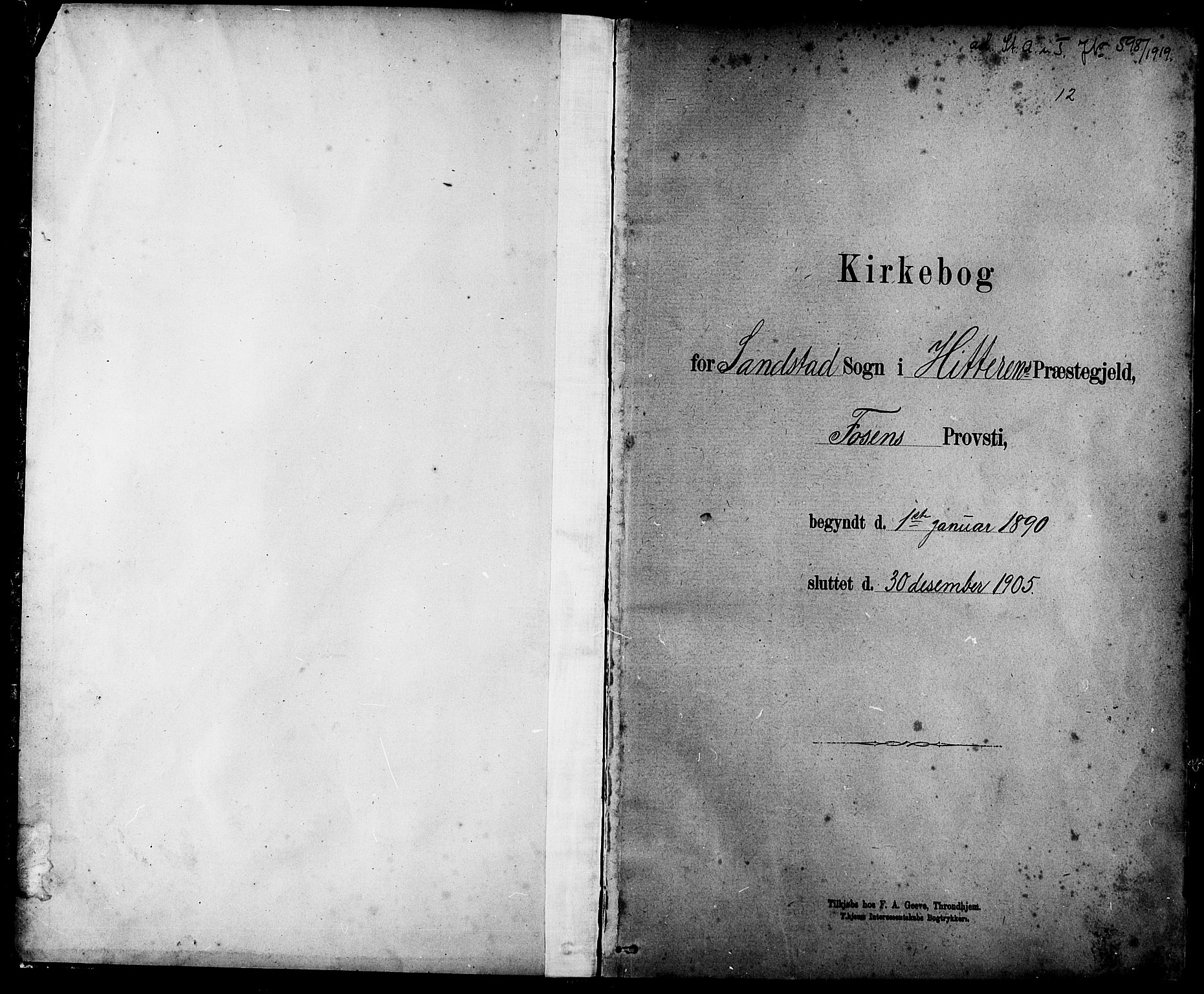 Ministerialprotokoller, klokkerbøker og fødselsregistre - Sør-Trøndelag, SAT/A-1456/639/L0573: Klokkerbok nr. 639C01, 1890-1905