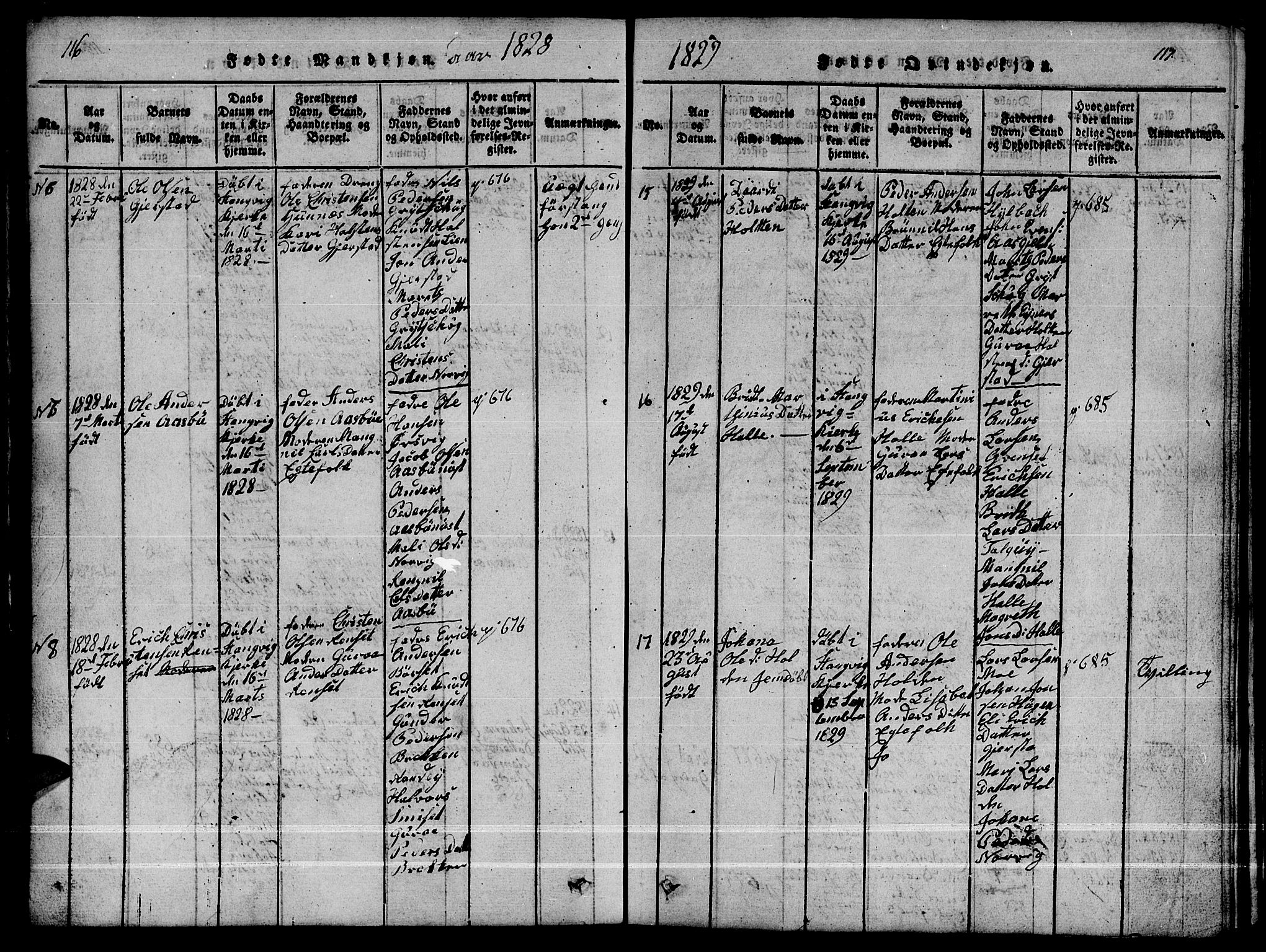 Ministerialprotokoller, klokkerbøker og fødselsregistre - Møre og Romsdal, AV/SAT-A-1454/592/L1031: Klokkerbok nr. 592C01, 1820-1833, s. 116-117