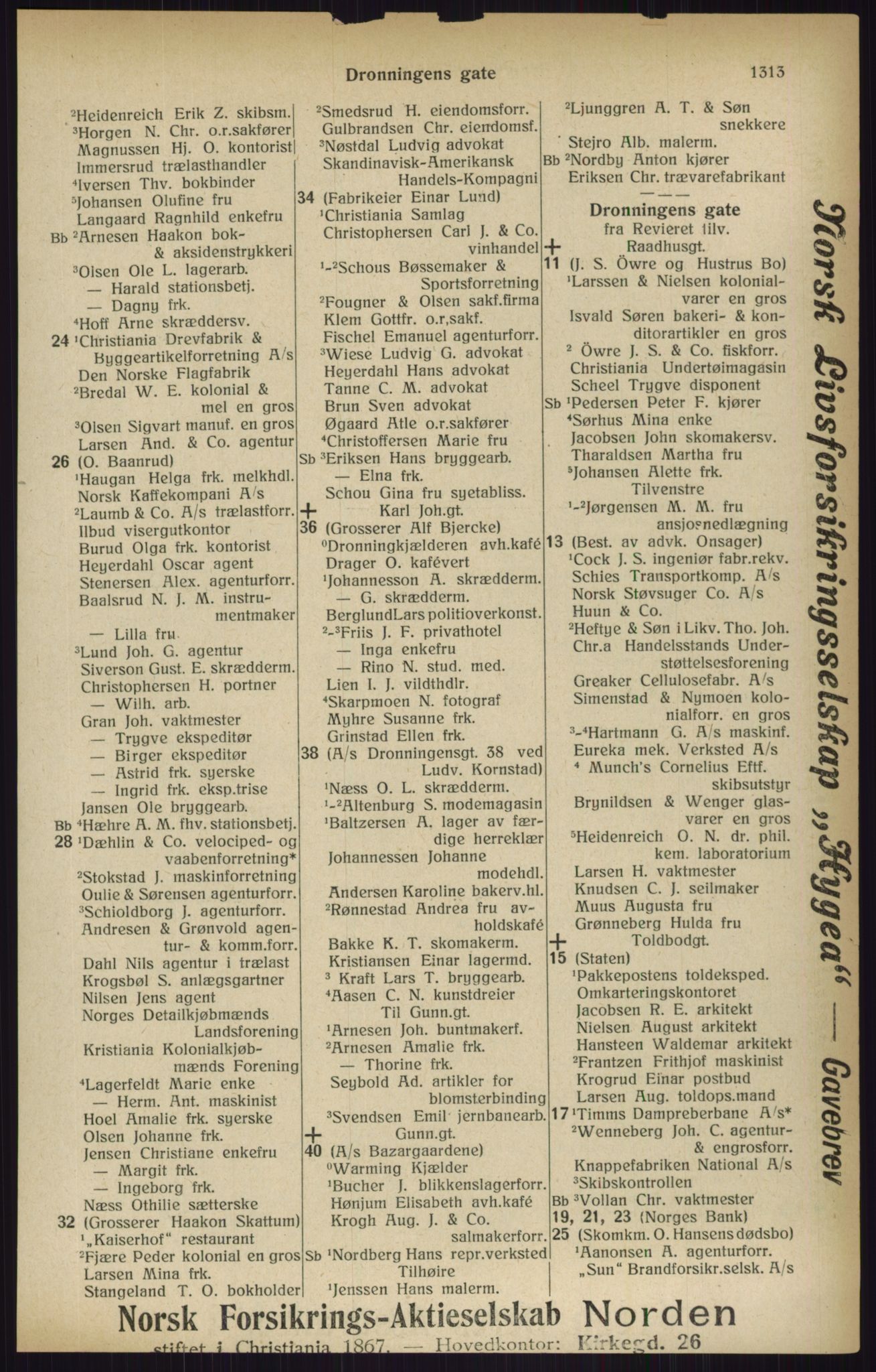 Kristiania/Oslo adressebok, PUBL/-, 1916, s. 1313