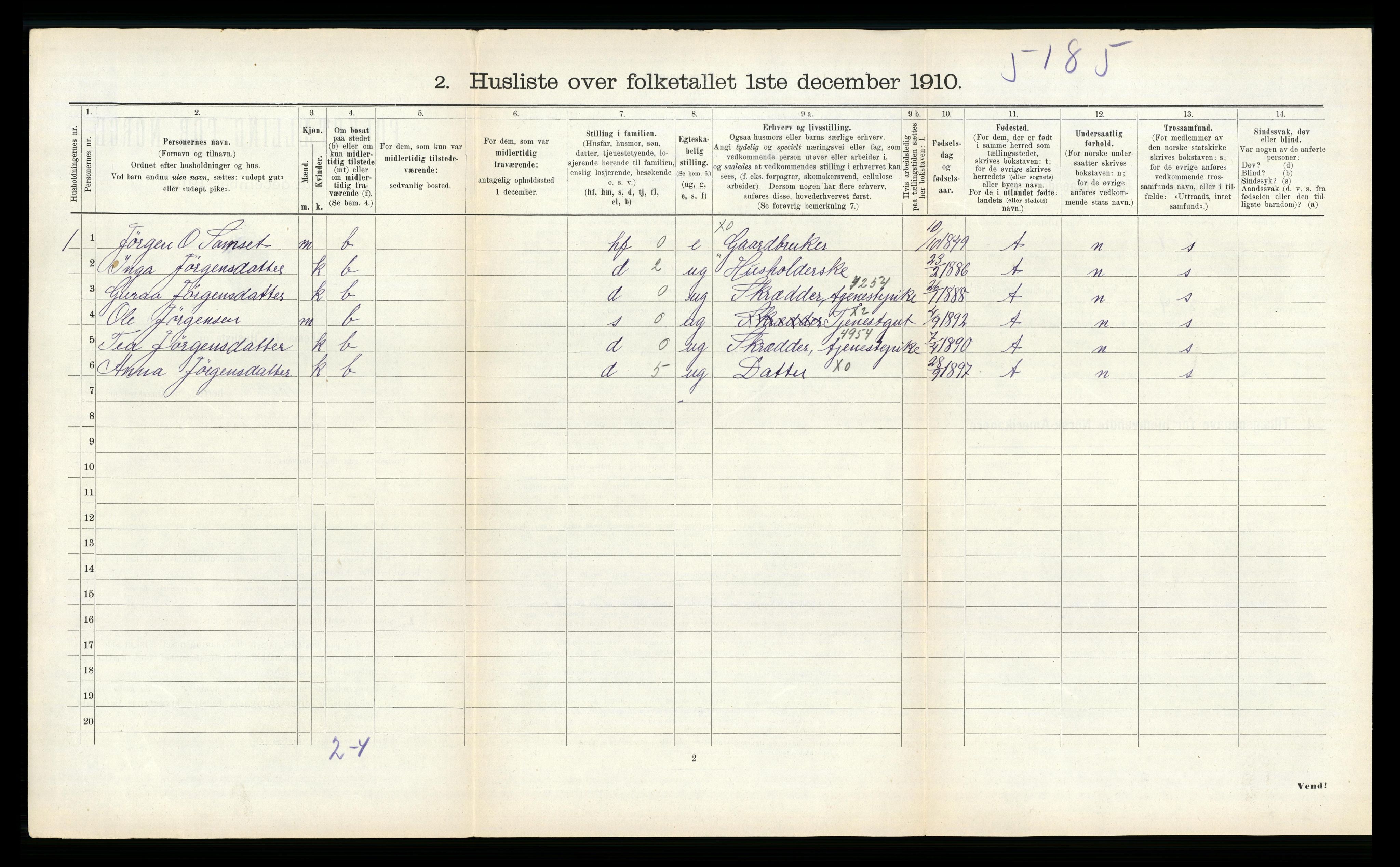 RA, Folketelling 1910 for 1537 Voll herred, 1910, s. 317