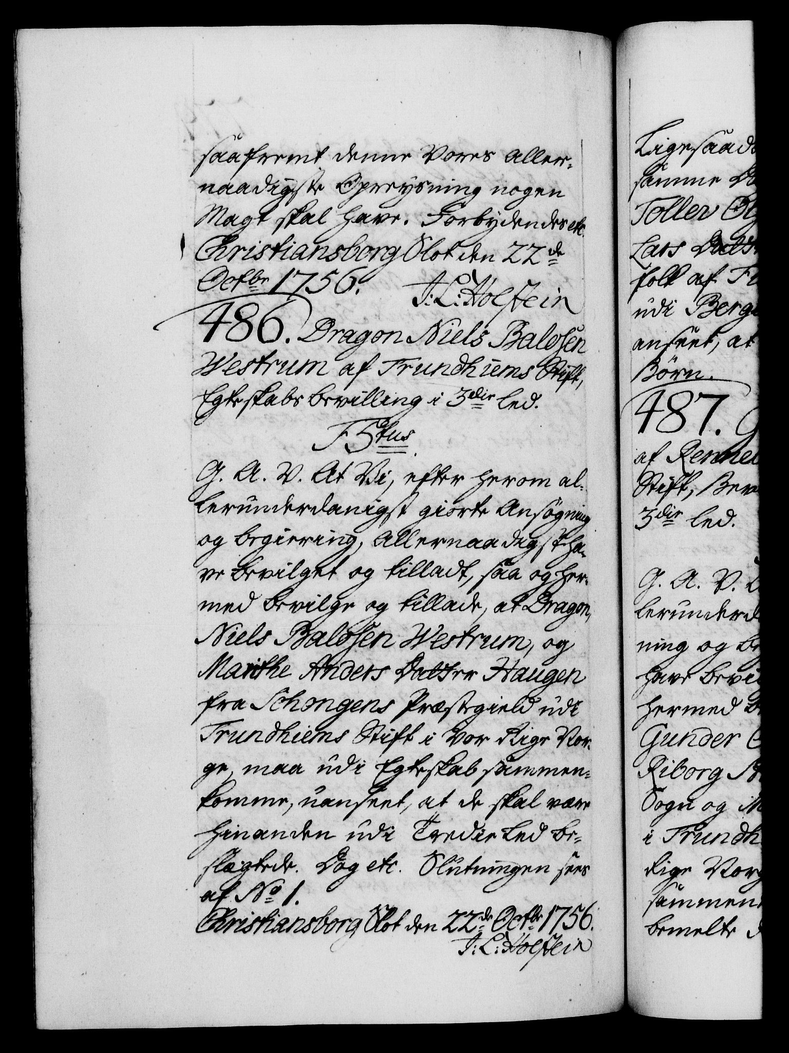 Danske Kanselli 1572-1799, RA/EA-3023/F/Fc/Fca/Fcaa/L0039: Norske registre, 1755-1756, s. 779b