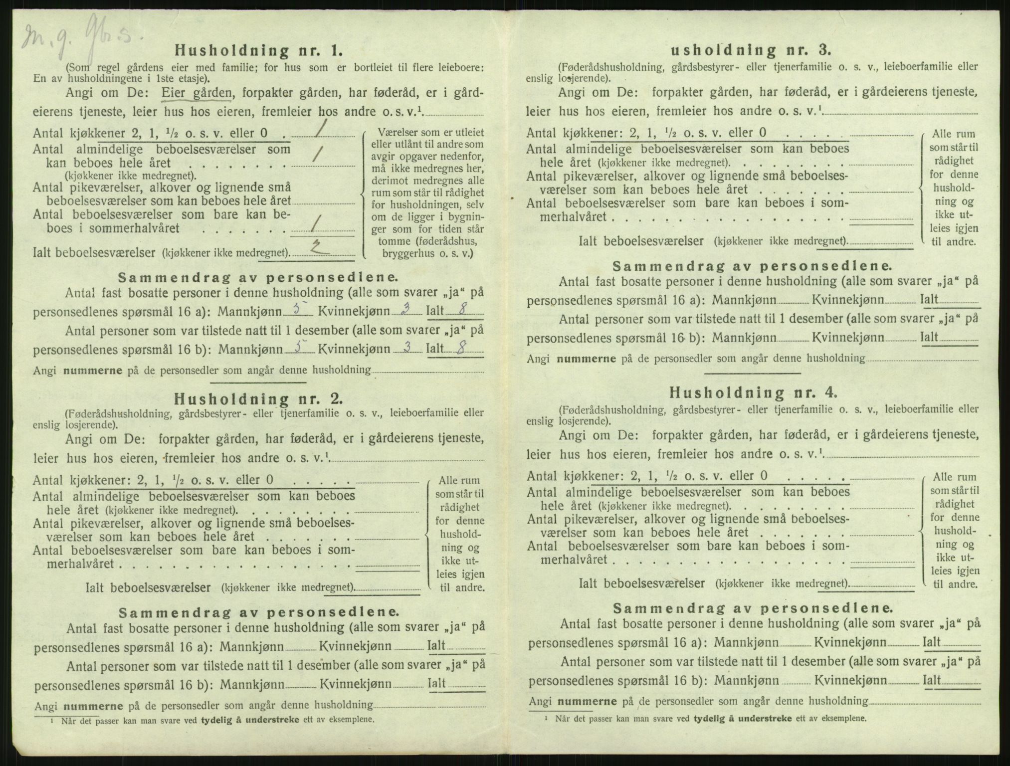 SAST, Folketelling 1920 for 1113 Heskestad herred, 1920, s. 34