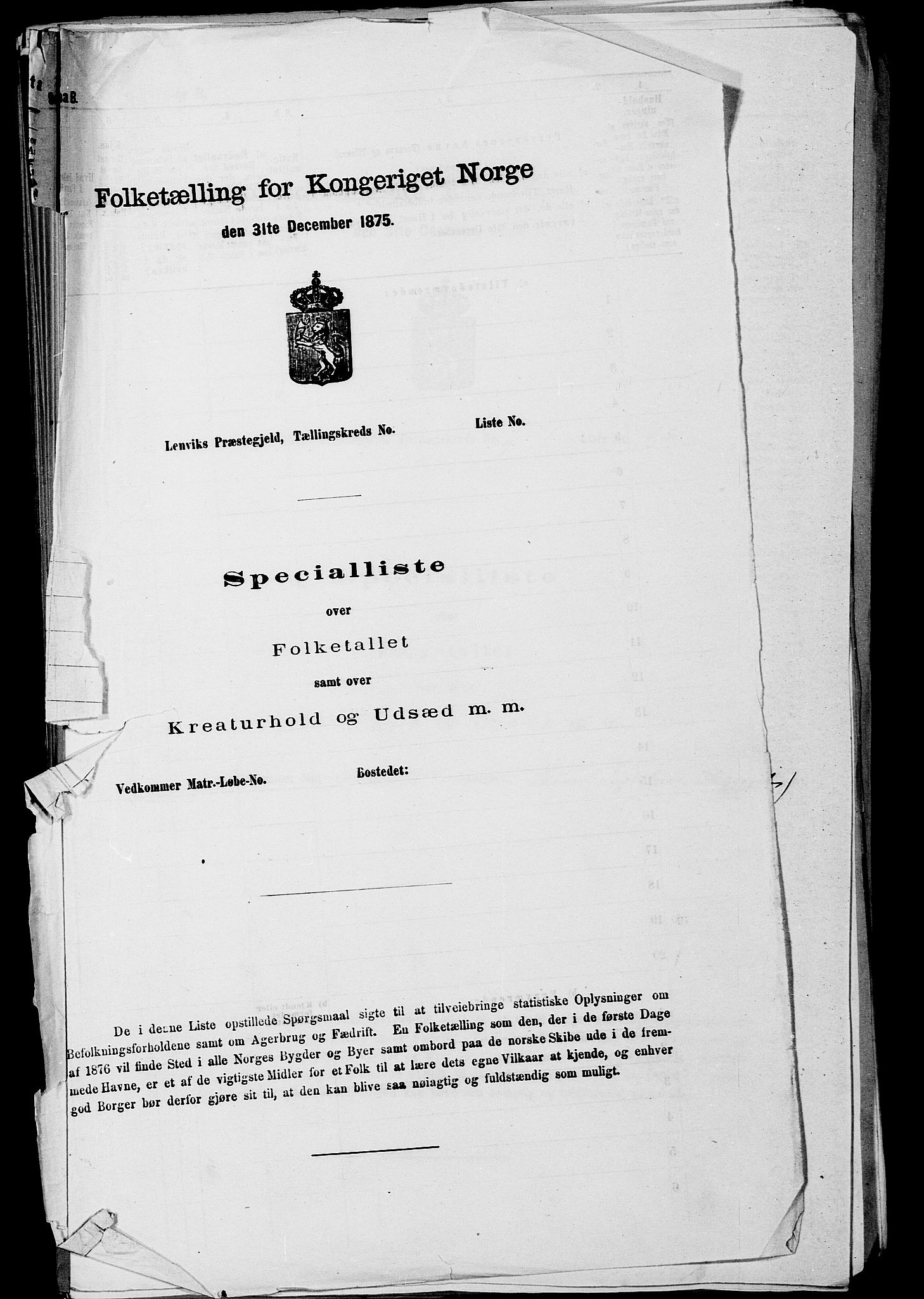 RA, Folketelling 1875 for 0218bP Østre Aker prestegjeld, 1875, s. 3019