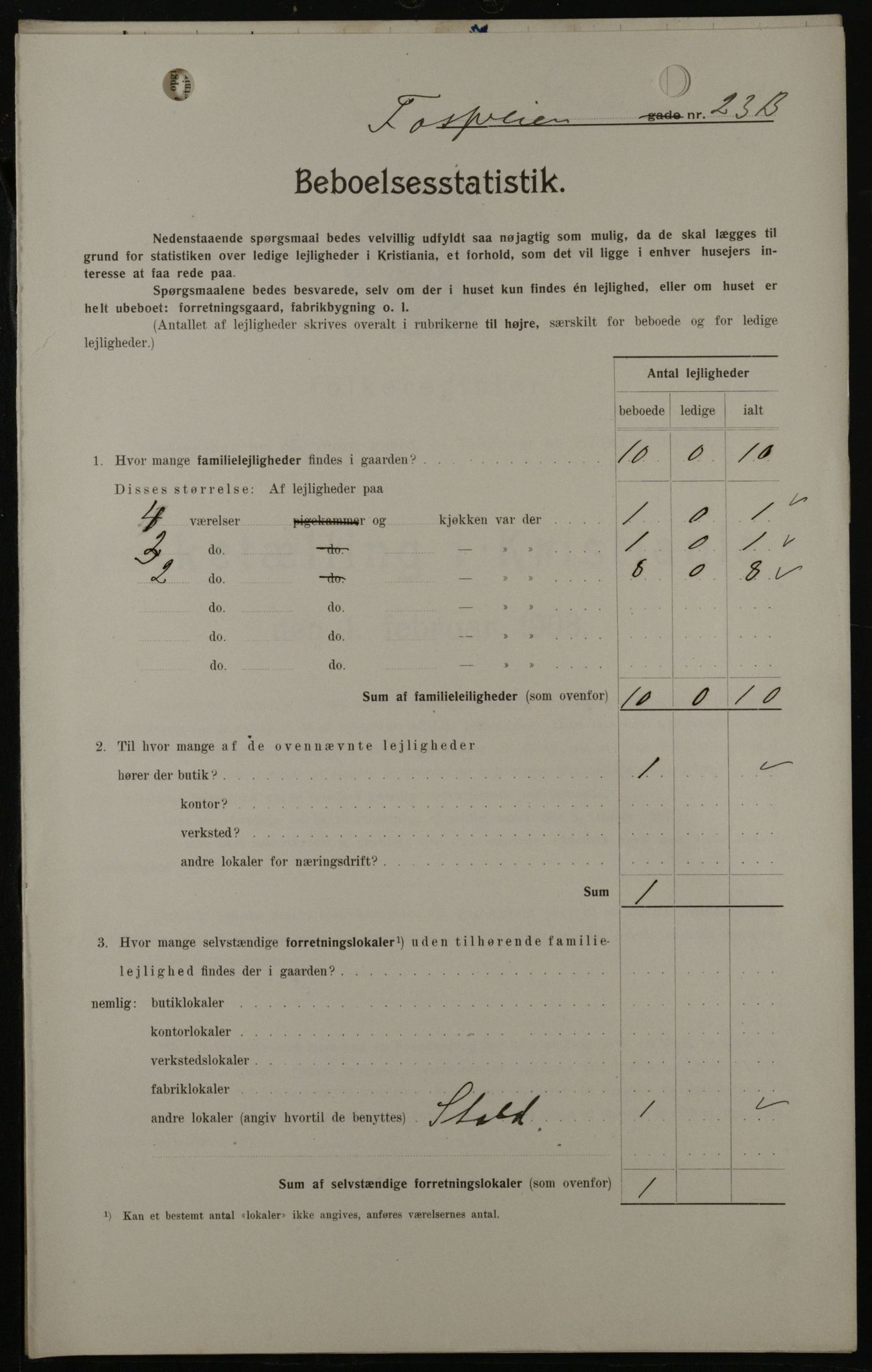 OBA, Kommunal folketelling 1.2.1908 for Kristiania kjøpstad, 1908, s. 22877