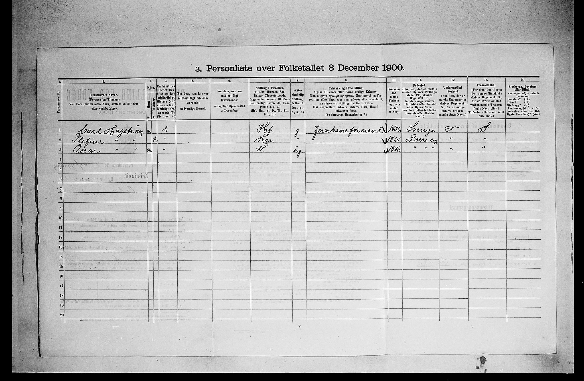 SAO, Folketelling 1900 for 0301 Kristiania kjøpstad, 1900, s. 14220