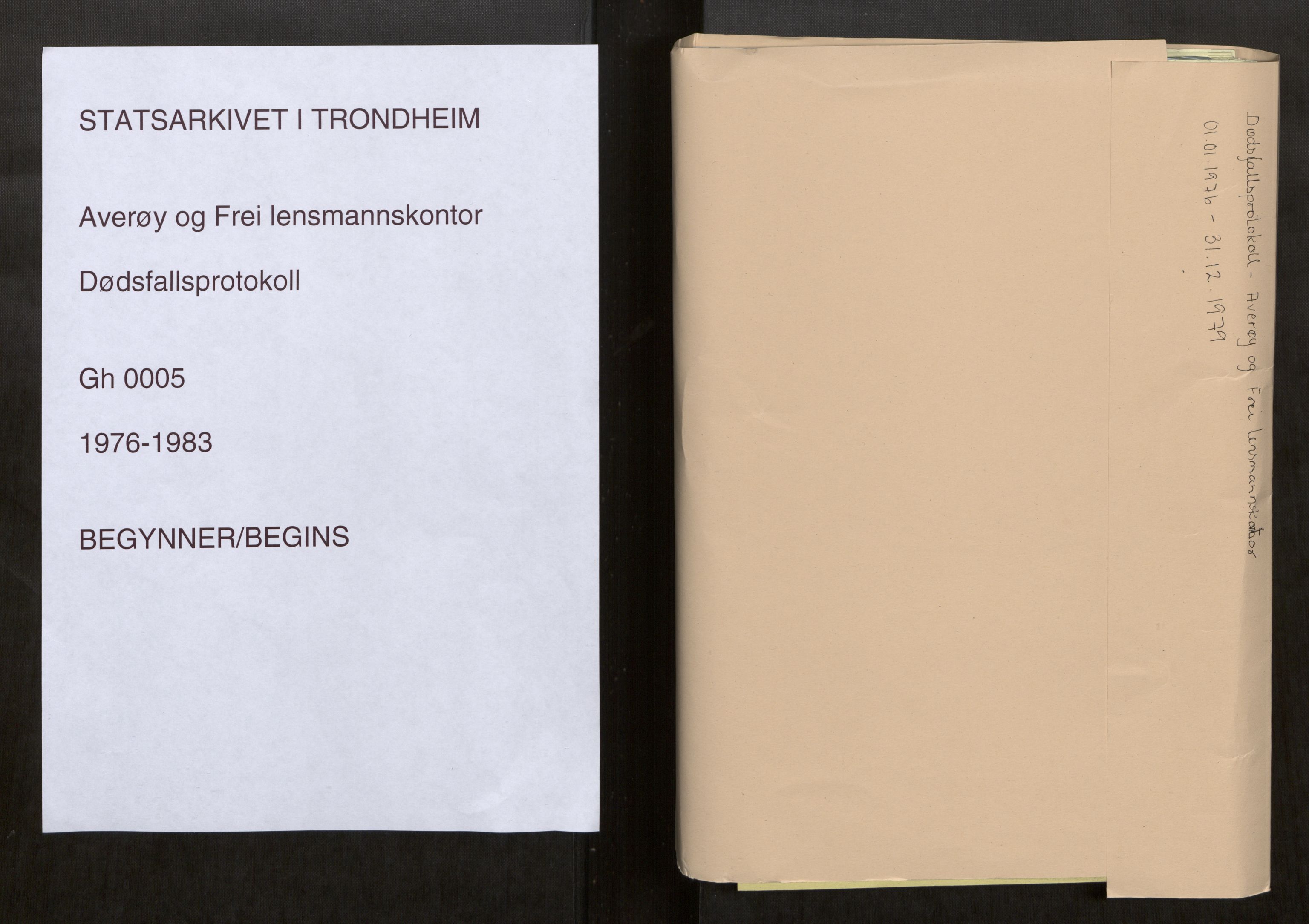 Averøy og Frei lensmannskontor, SAT/A-1091/3/Gh/L0005: Dødsfallsprotokoll, 1976-1983