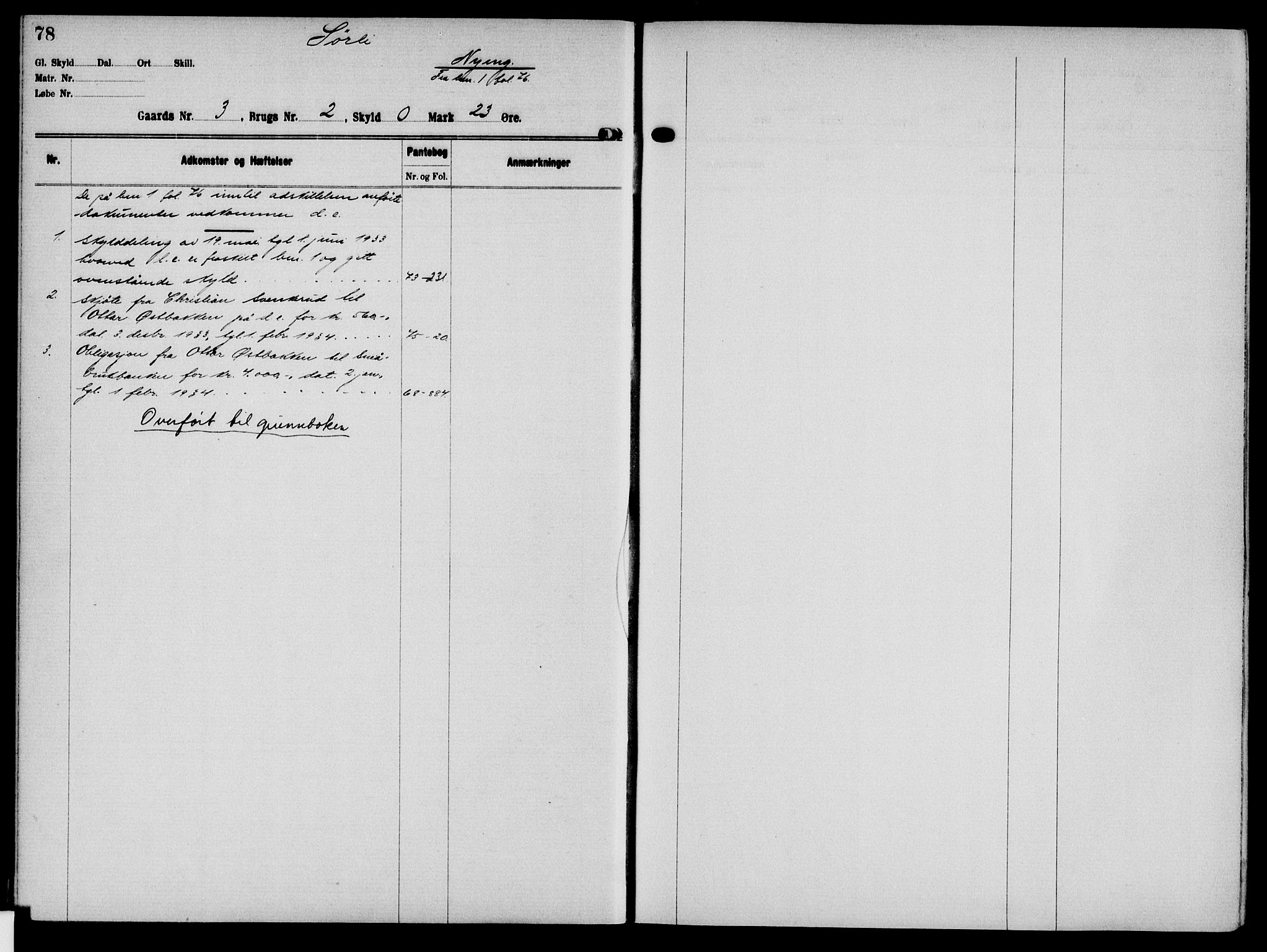 Solør tingrett, AV/SAH-TING-008/H/Ha/Hak/L0001: Panteregister nr. I, 1900-1935, s. 78