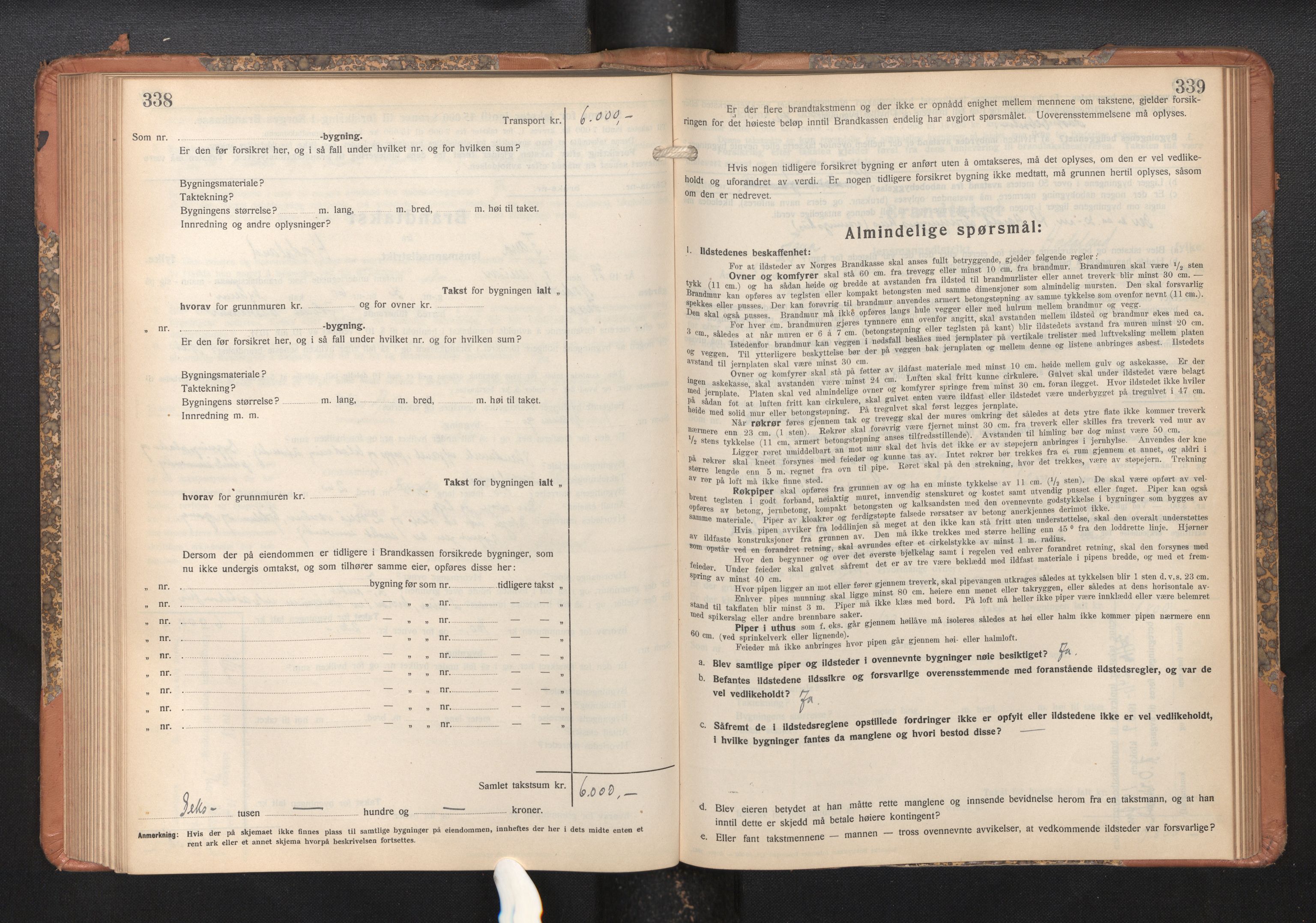 Lensmannen i Fana, SAB/A-31801/0012/L0024: Branntakstprotokoll skjematakst, 1935-1948, s. 338-339