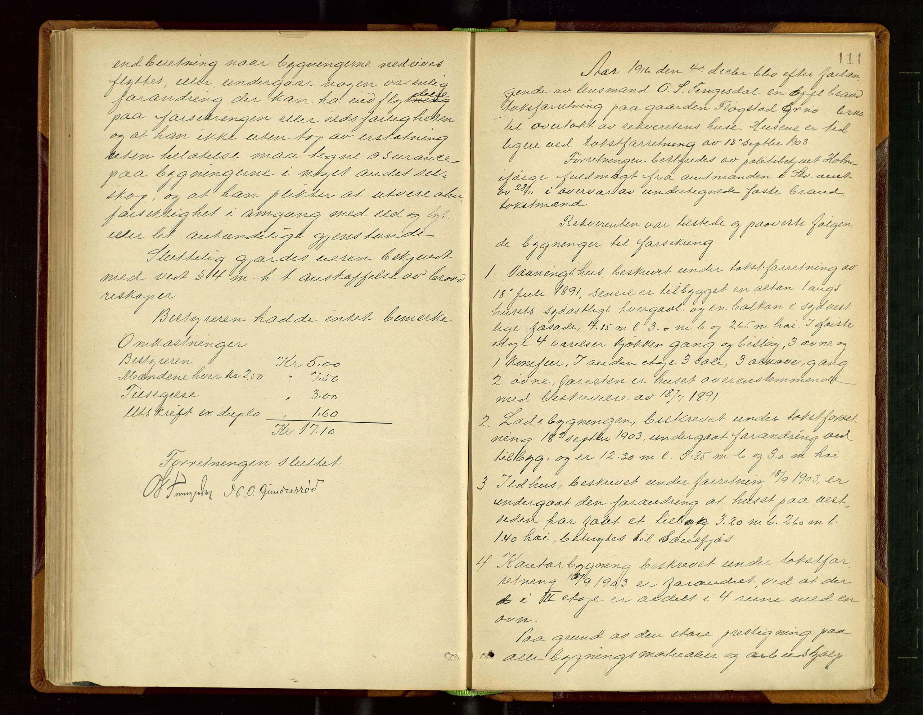 Sauda lensmannskontor, AV/SAST-A-100177/Goa/L0002: "Brandtaxtforretninger i Saude Lensmandsdistrikt", 1887-1918, s. 110b-111a