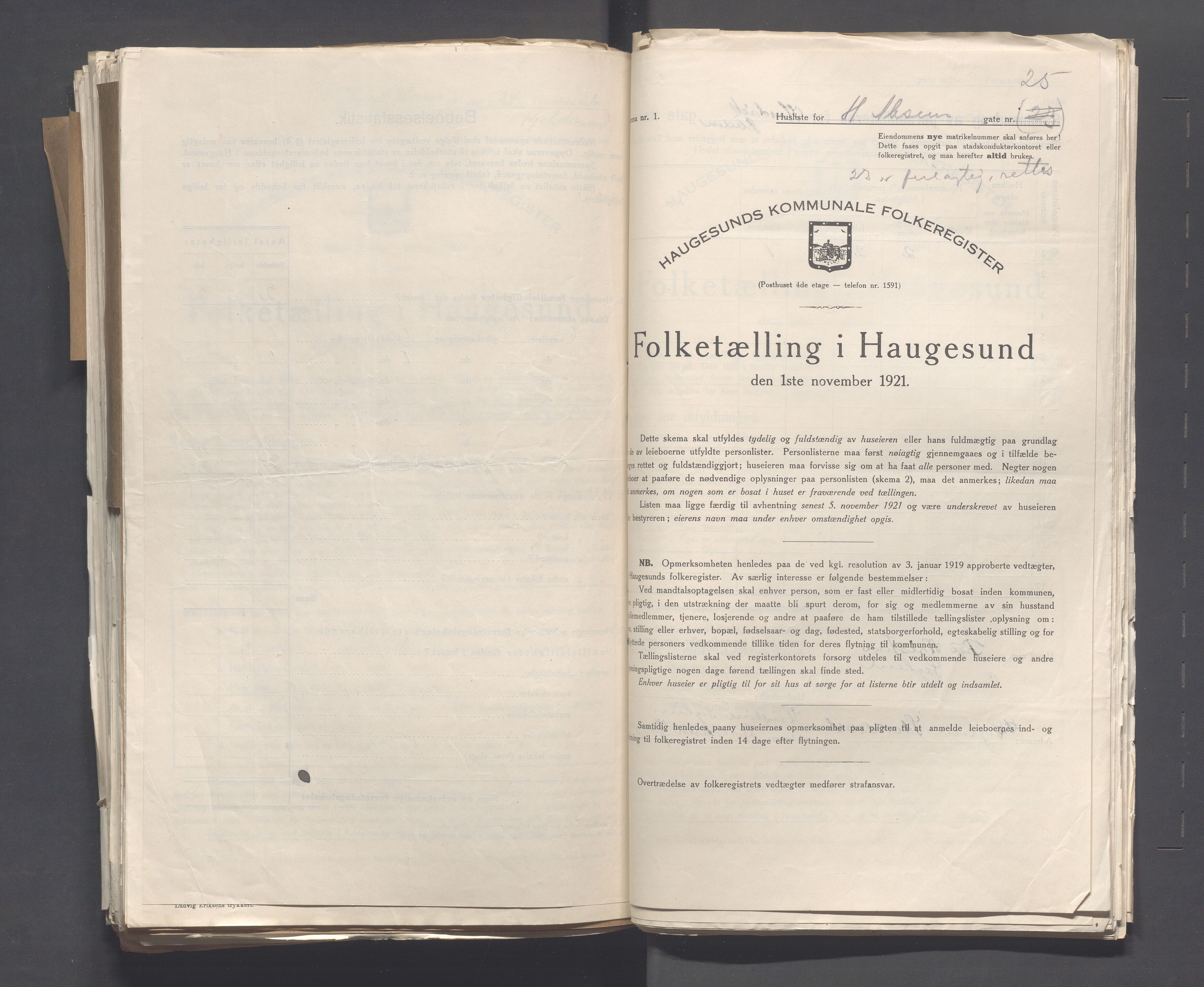 IKAR, Kommunal folketelling 1.11.1921 for Haugesund, 1921, s. 2186