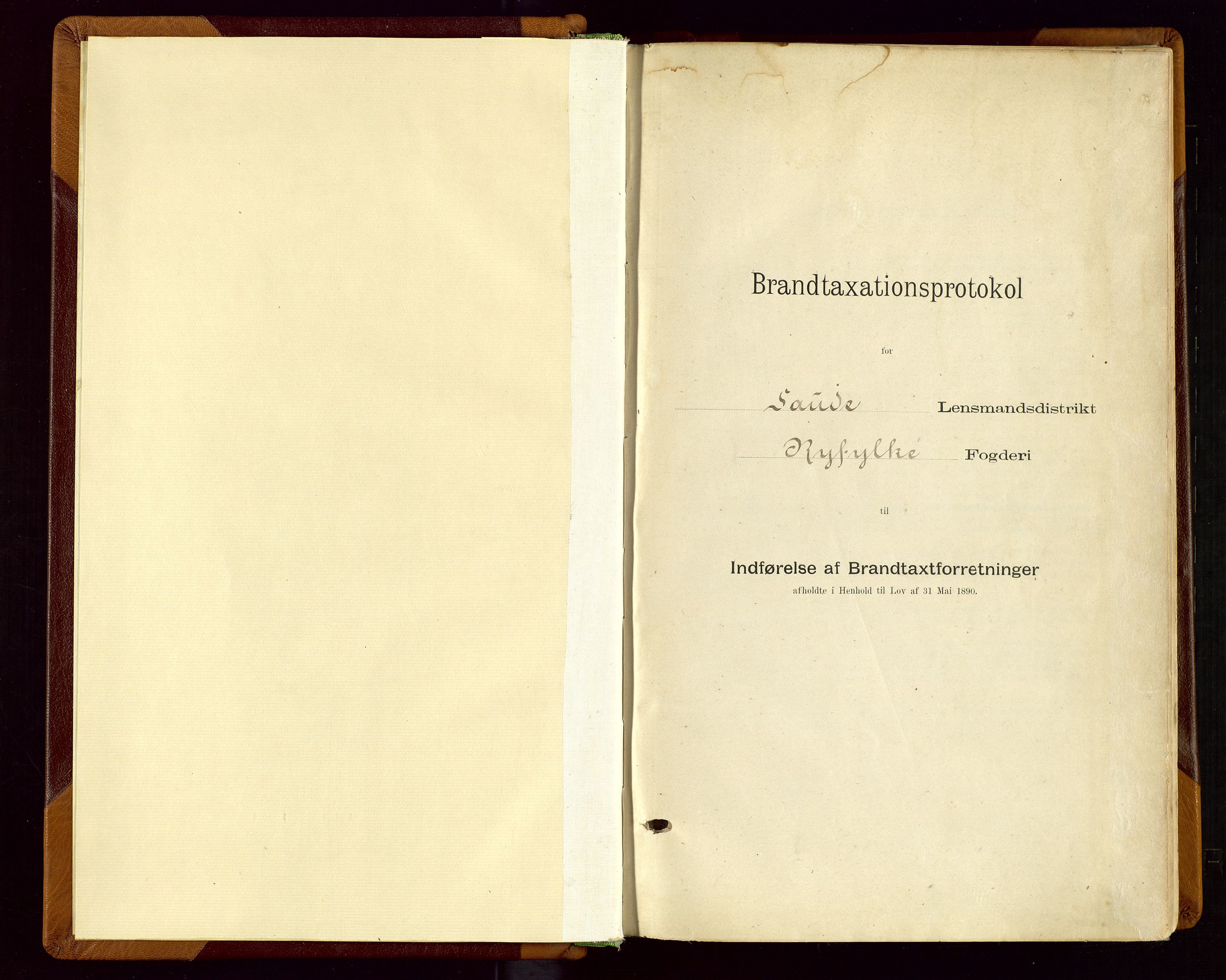 Sauda lensmannskontor, SAST/A-100177/Gob/L0001: Branntakstprotokoll - skjematakst, 1894-1914