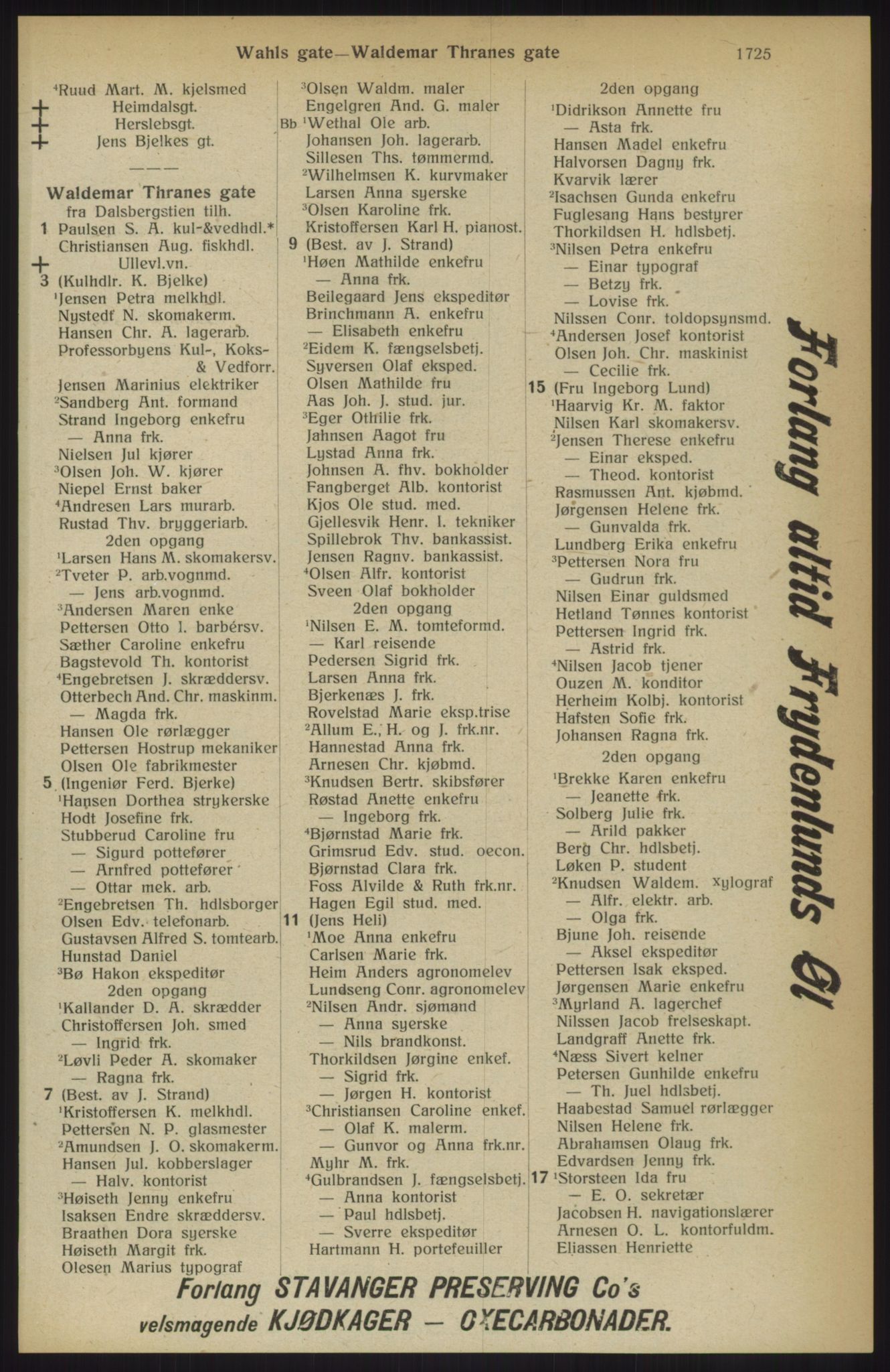 Kristiania/Oslo adressebok, PUBL/-, 1914, s. 1725