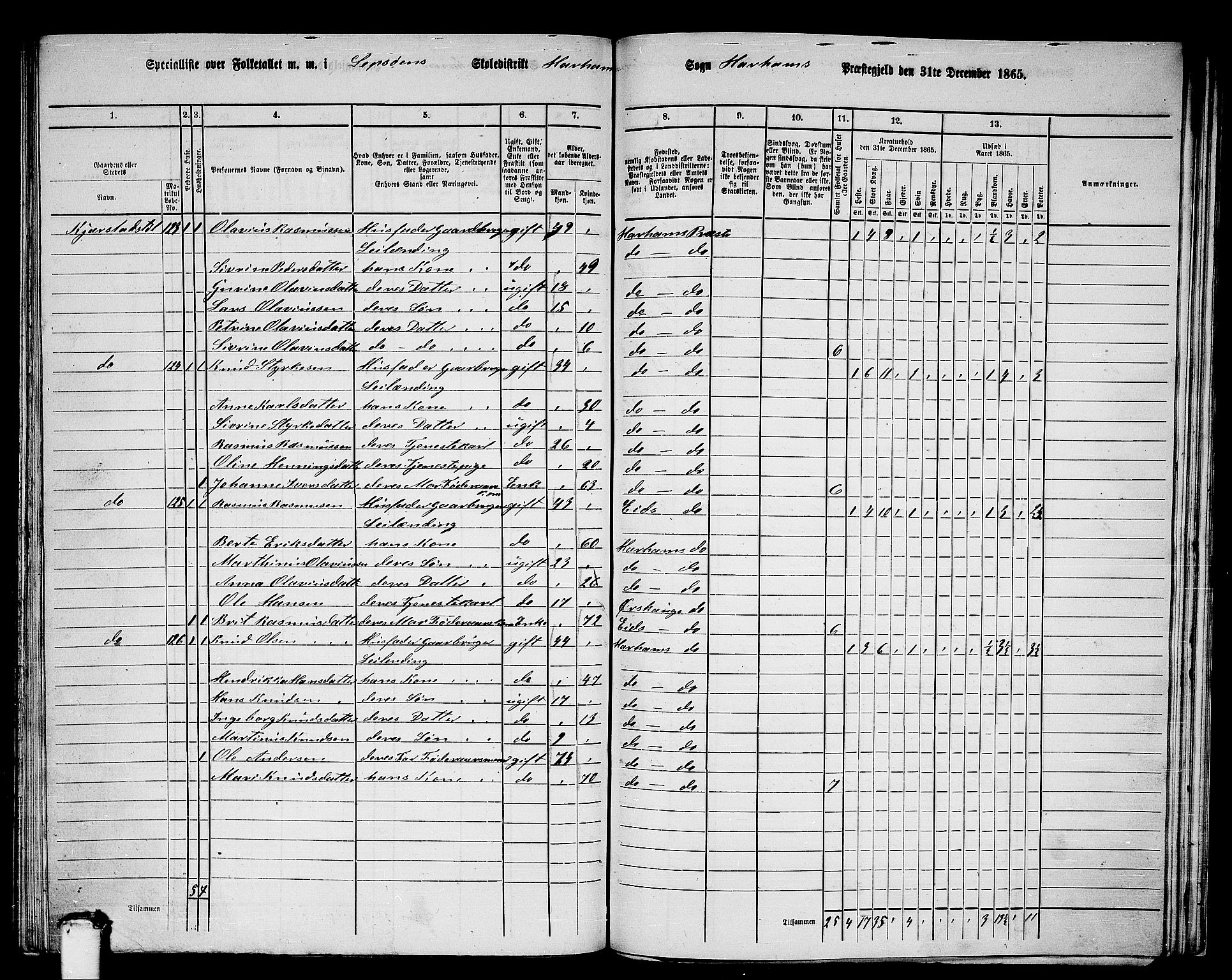 RA, Folketelling 1865 for 1534P Haram prestegjeld, 1865, s. 59