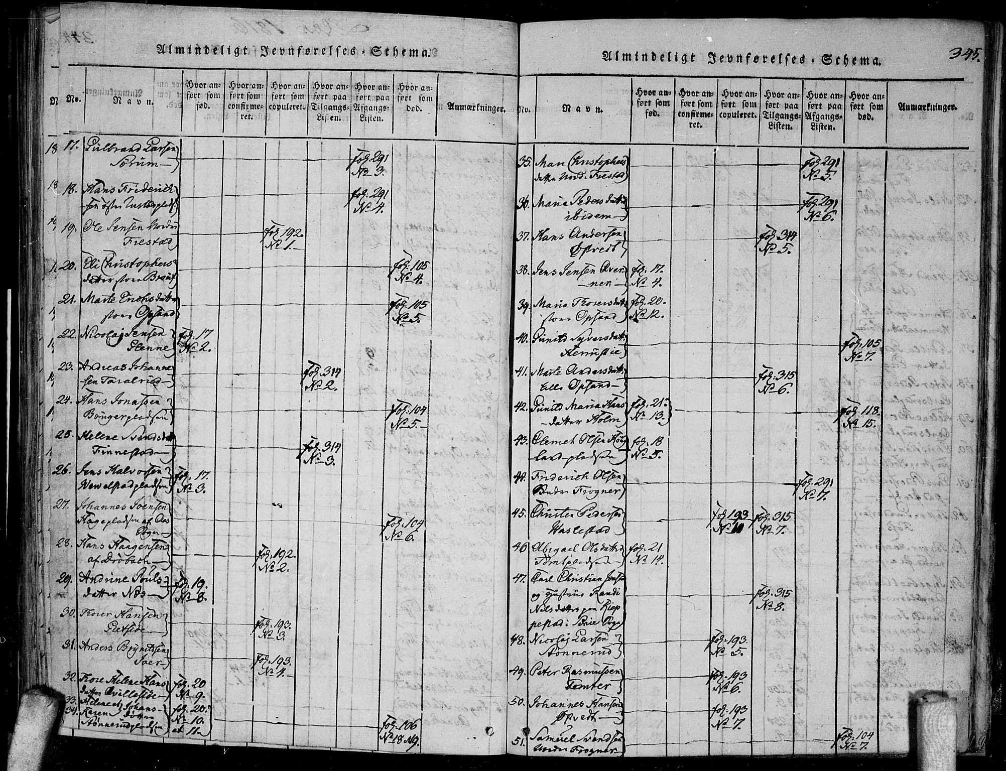 Kråkstad prestekontor Kirkebøker, SAO/A-10125a/F/Fa/L0003: Ministerialbok nr. I 3, 1813-1824, s. 345
