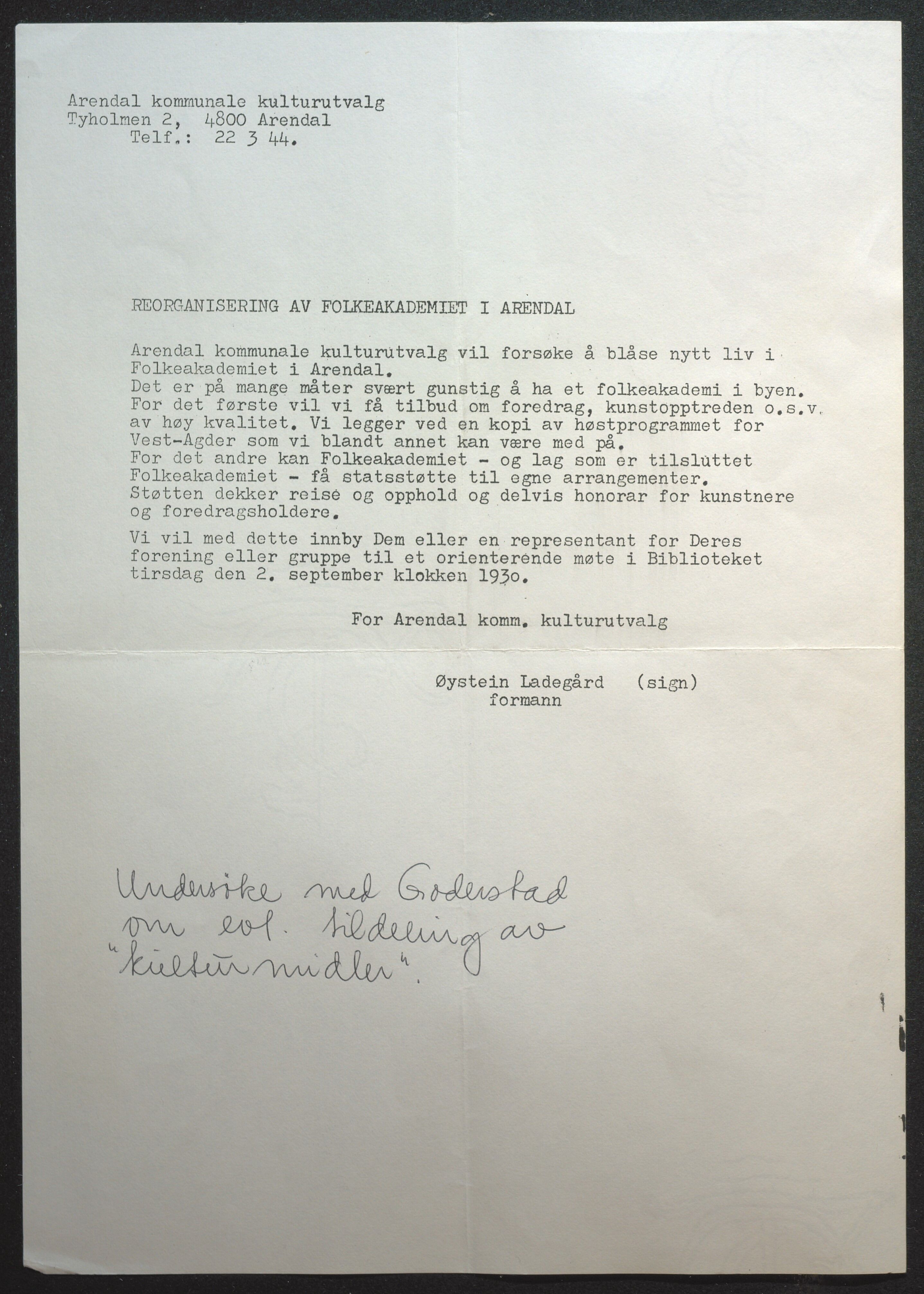 Samling av foreningsarkiv. A-Å, AAKS/PA-1059/F/L0012: Foreninger, Arendal, 1969-1976