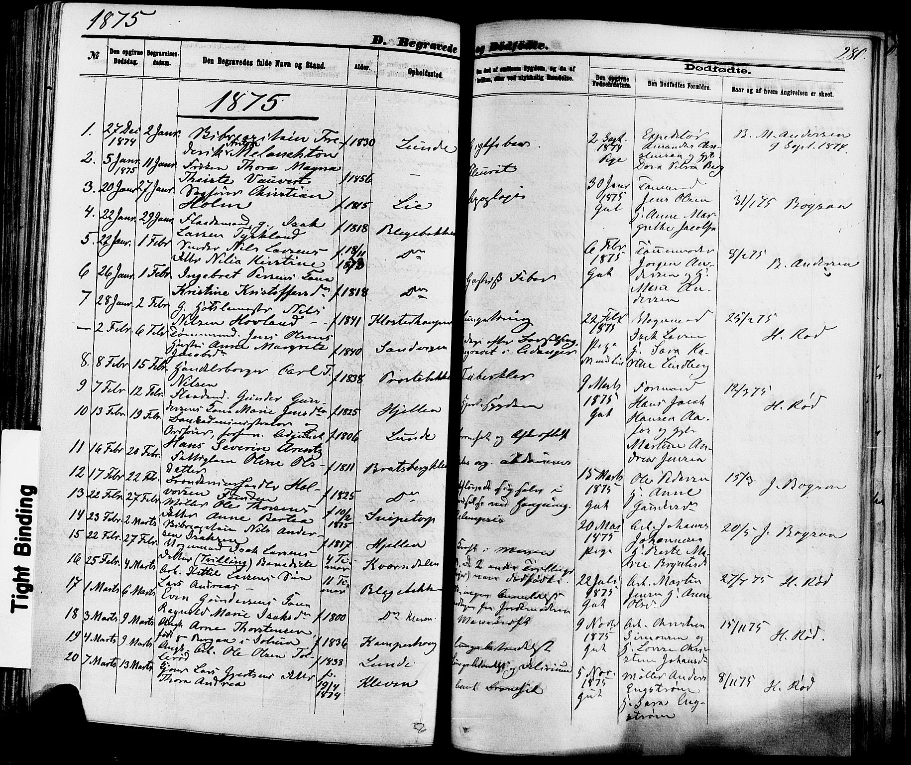 Skien kirkebøker, AV/SAKO-A-302/F/Fa/L0008: Ministerialbok nr. 8, 1866-1877, s. 280