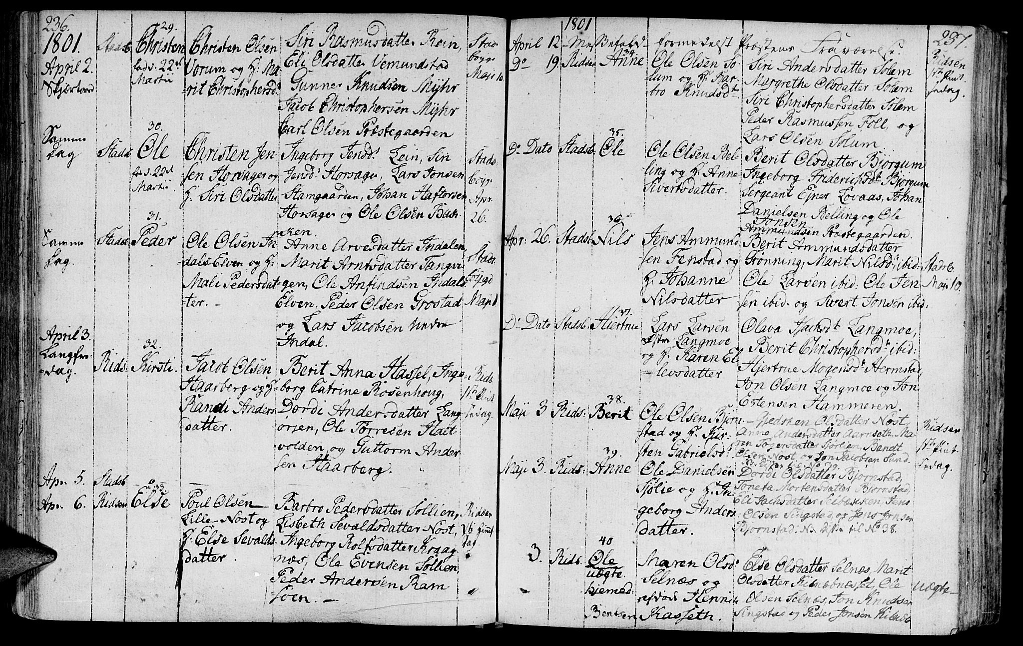 Ministerialprotokoller, klokkerbøker og fødselsregistre - Sør-Trøndelag, AV/SAT-A-1456/646/L0606: Ministerialbok nr. 646A04, 1791-1805, s. 236-237