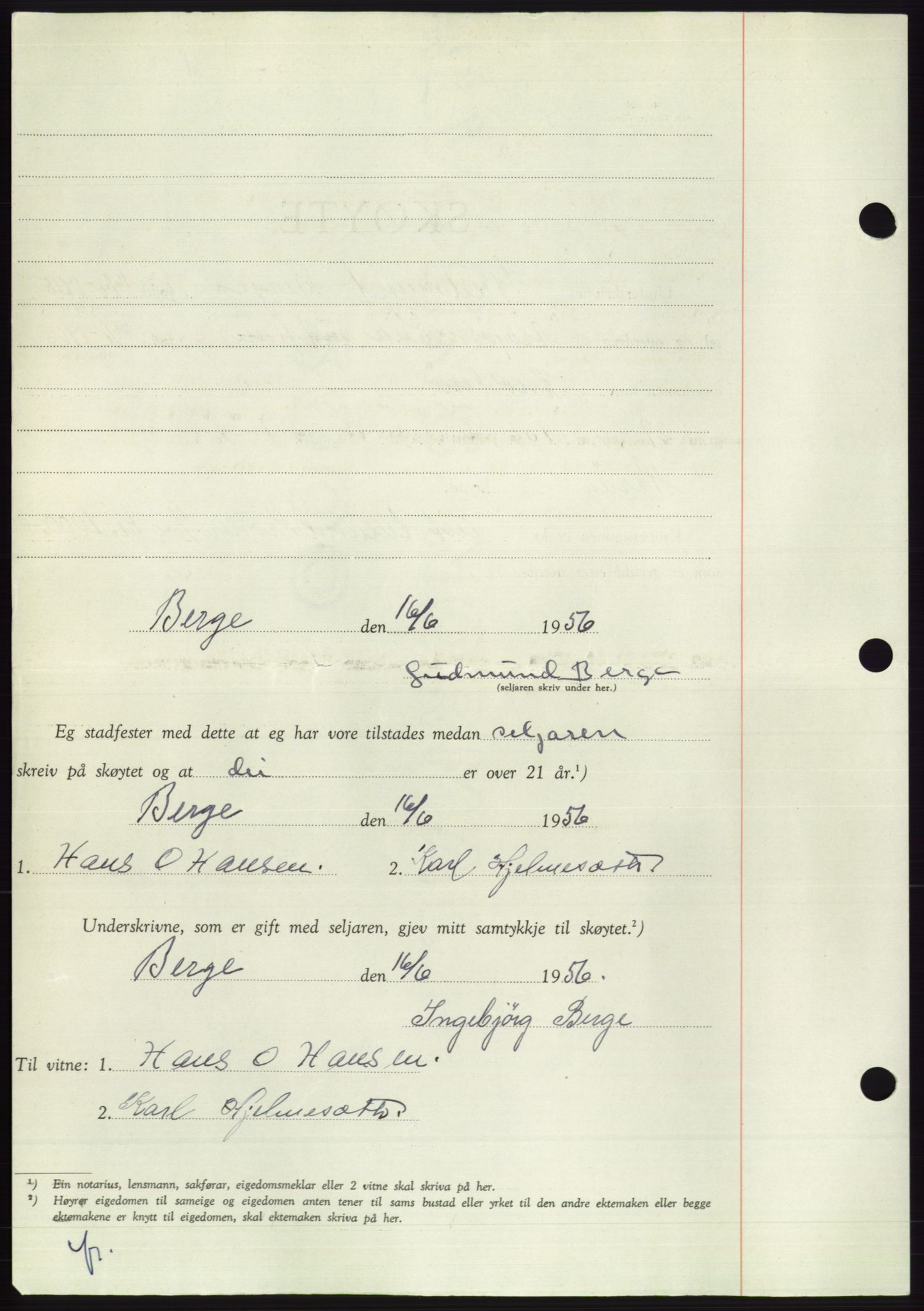 Søre Sunnmøre sorenskriveri, AV/SAT-A-4122/1/2/2C/L0104: Pantebok nr. 30A, 1956-1956, Dagboknr: 1346/1956