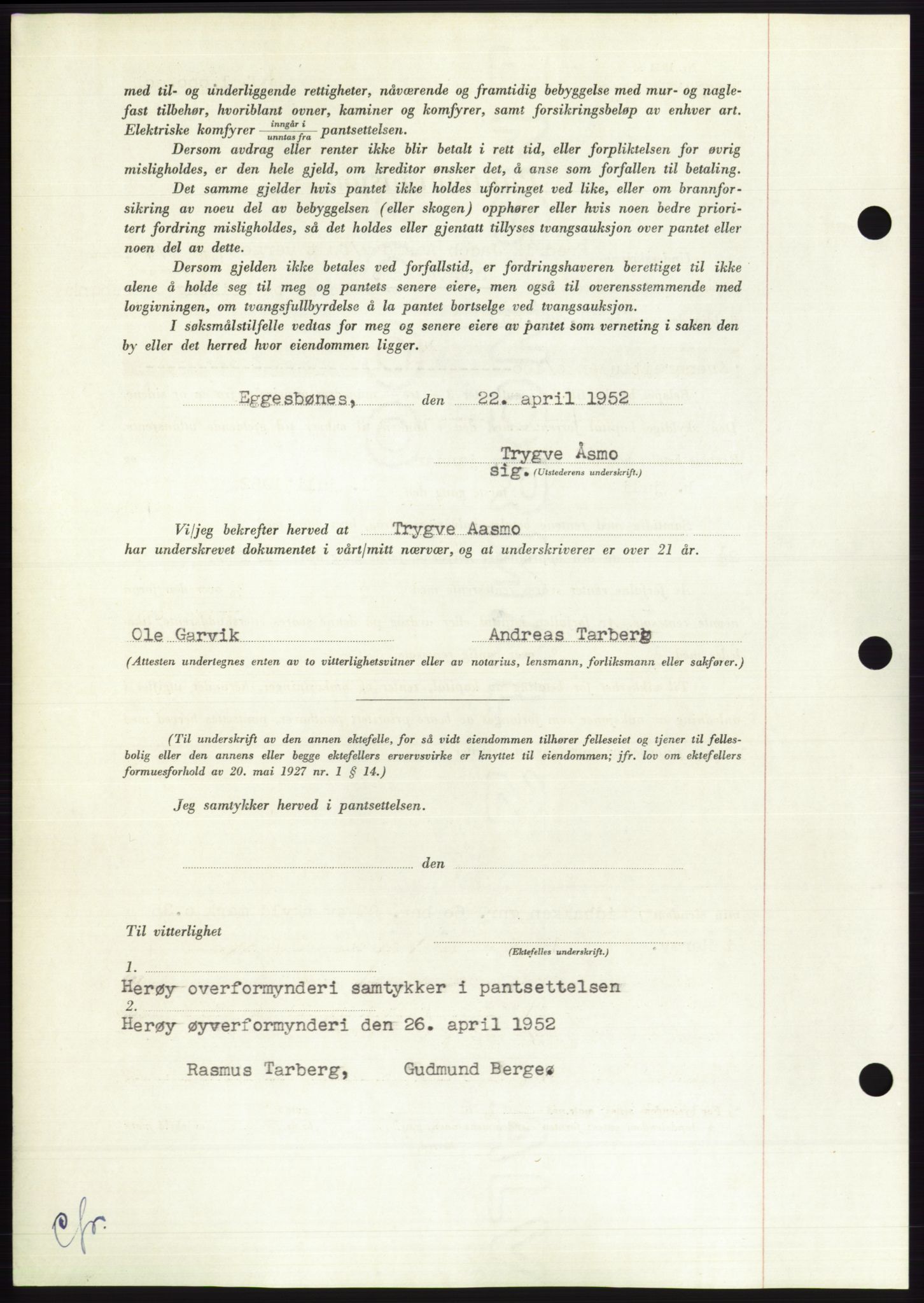 Søre Sunnmøre sorenskriveri, AV/SAT-A-4122/1/2/2C/L0121: Pantebok nr. 9B, 1951-1952, Dagboknr: 902/1952