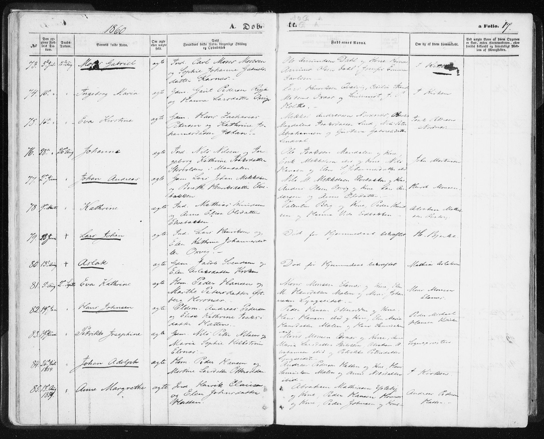 Lyngen sokneprestembete, AV/SATØ-S-1289/H/He/Hea/L0005kirke: Ministerialbok nr. 5, 1859-1869, s. 17