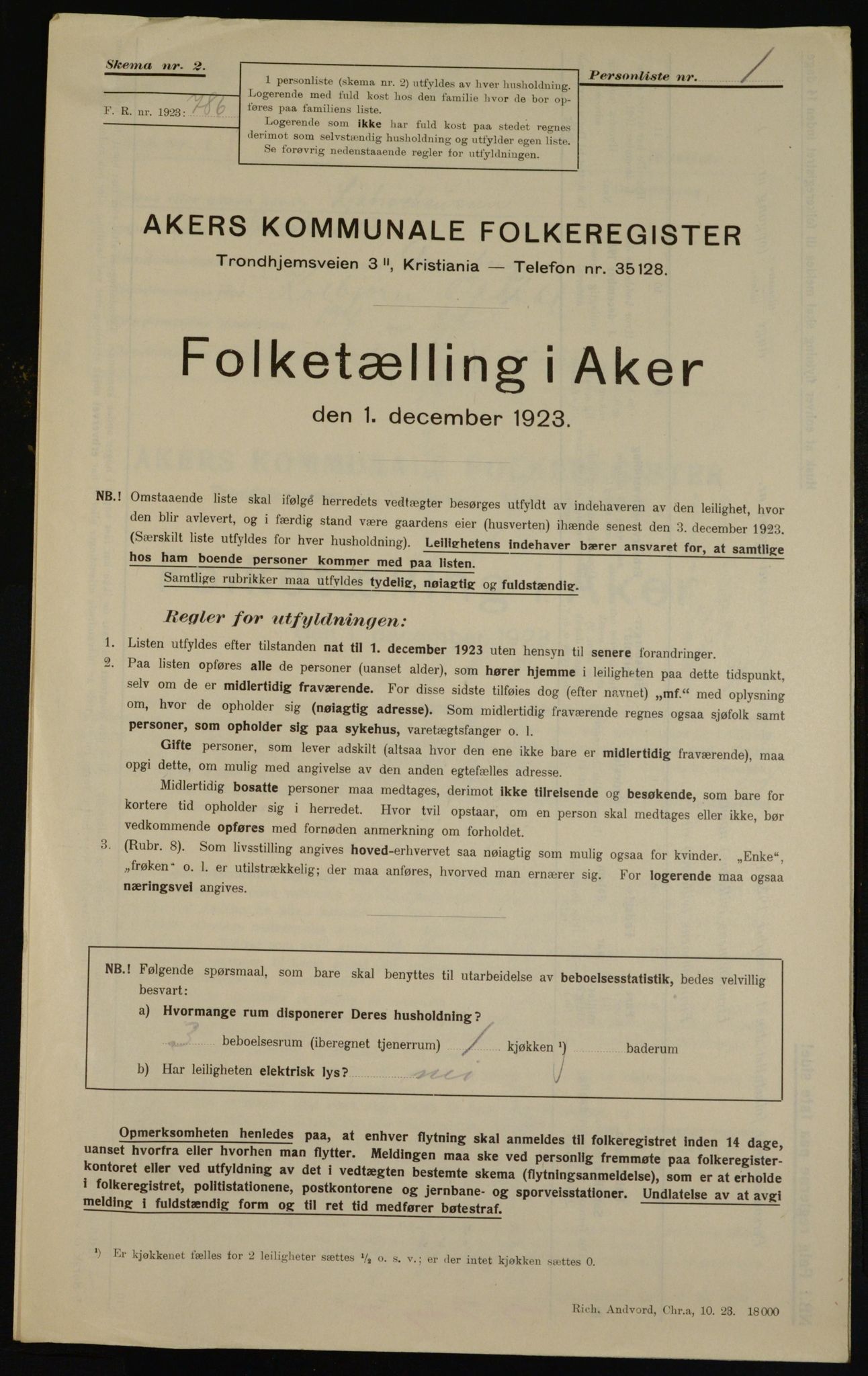 , Kommunal folketelling 1.12.1923 for Aker, 1923, s. 41487