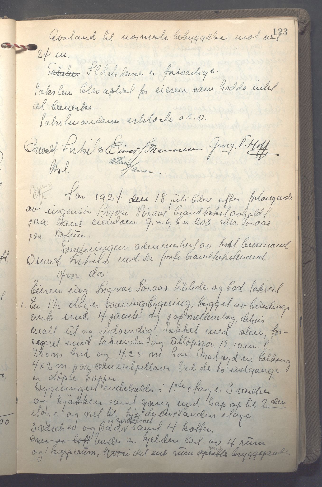 Lensmennene i Aker, OBA/A-10133/F/Fb/L0002: Branntakstprotokoll, 1922-1929, s. 123