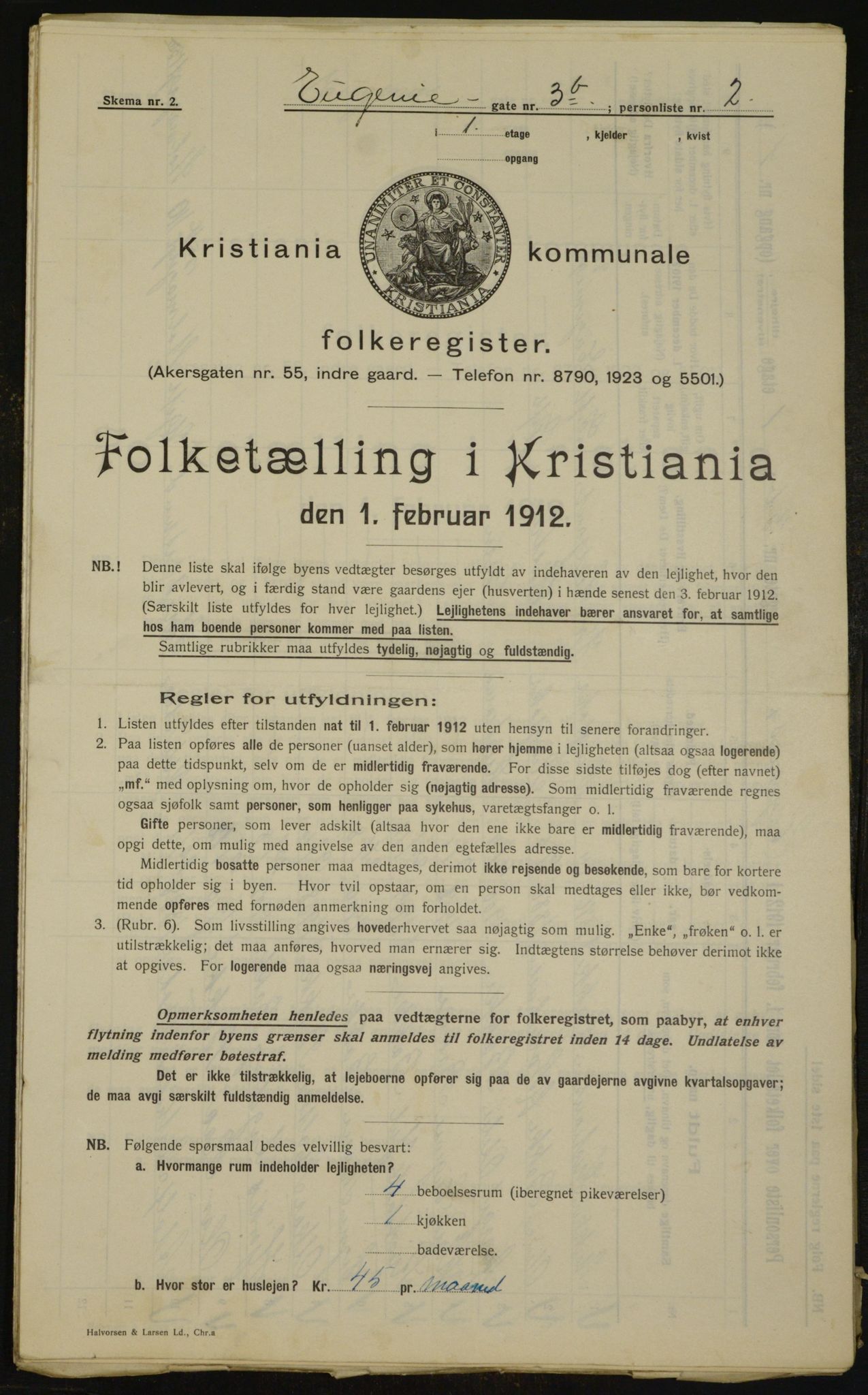 OBA, Kommunal folketelling 1.2.1912 for Kristiania, 1912, s. 22613