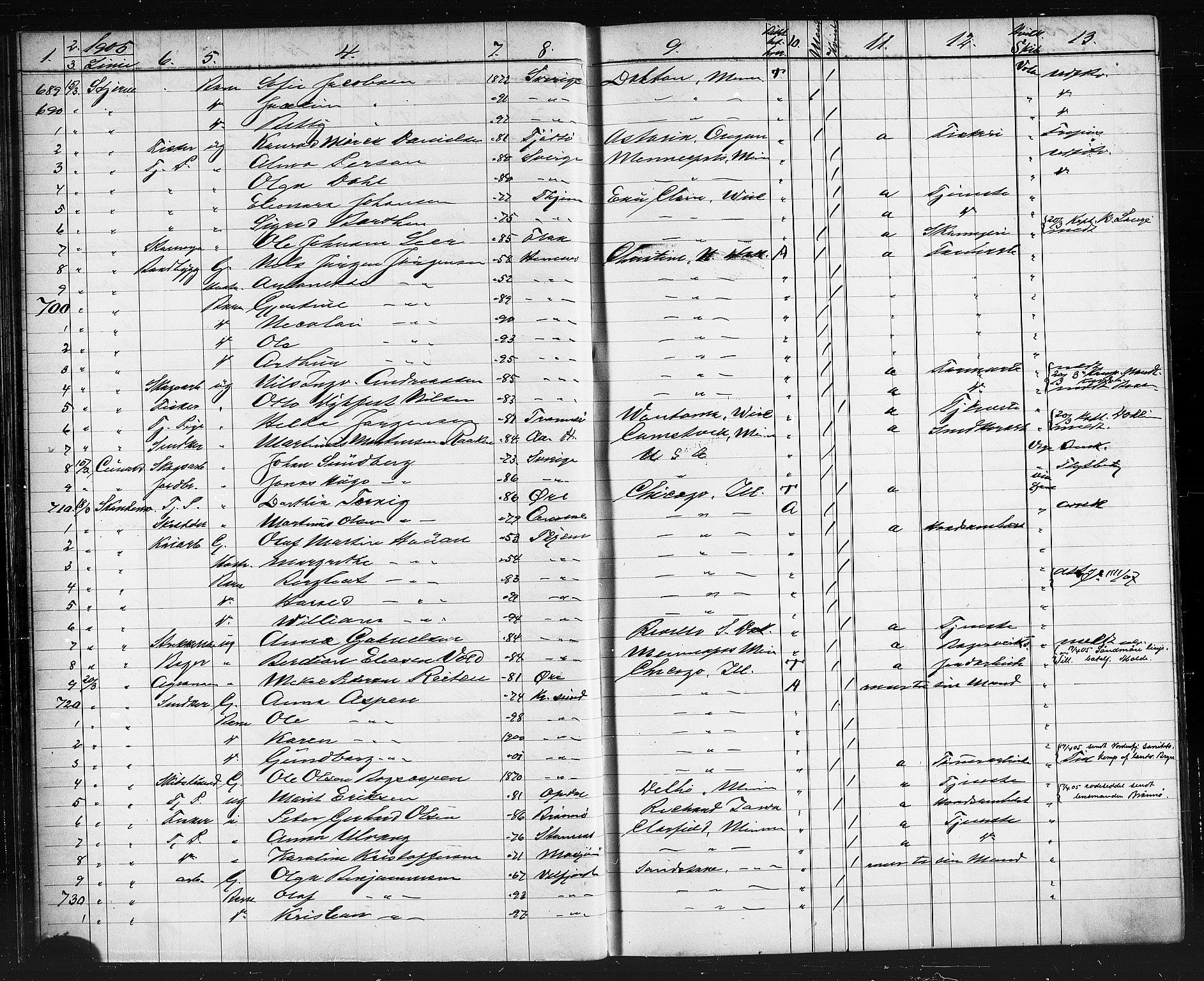 Trondheim politikammer, AV/SAT-A-1887/1/32/L0013: Emigrantprotokoll XII, 1904-1907