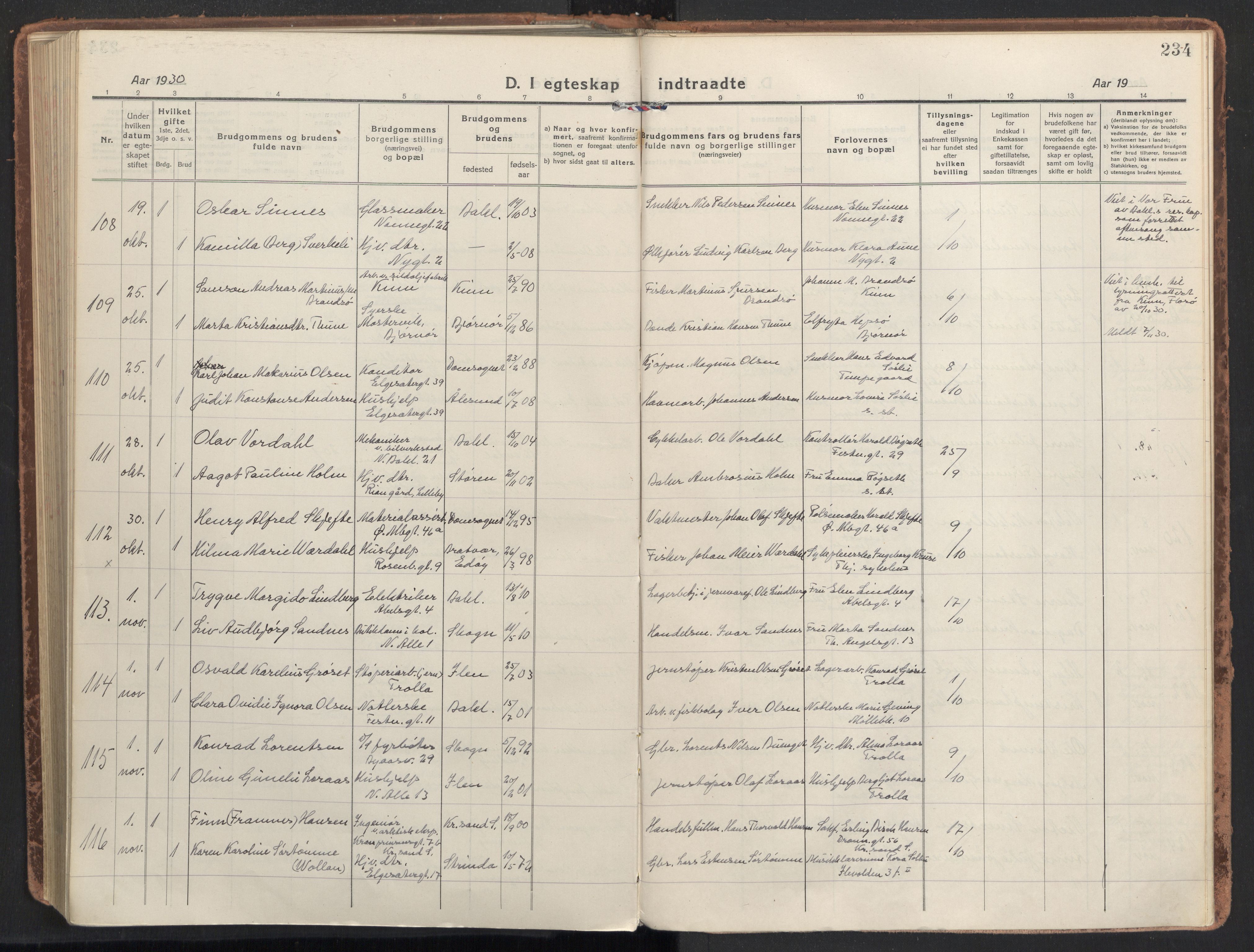 Ministerialprotokoller, klokkerbøker og fødselsregistre - Sør-Trøndelag, SAT/A-1456/604/L0206: Ministerialbok nr. 604A26, 1917-1931, s. 234