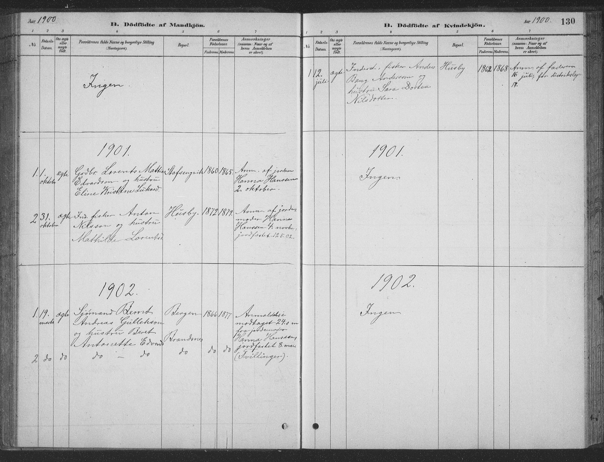 Ministerialprotokoller, klokkerbøker og fødselsregistre - Nordland, SAT/A-1459/835/L0532: Klokkerbok nr. 835C04, 1880-1905, s. 130