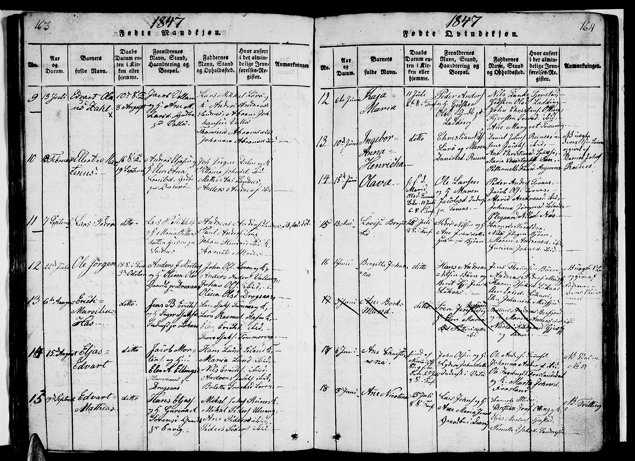 Ministerialprotokoller, klokkerbøker og fødselsregistre - Nordland, AV/SAT-A-1459/831/L0474: Klokkerbok nr. 831C01, 1820-1850, s. 163-164