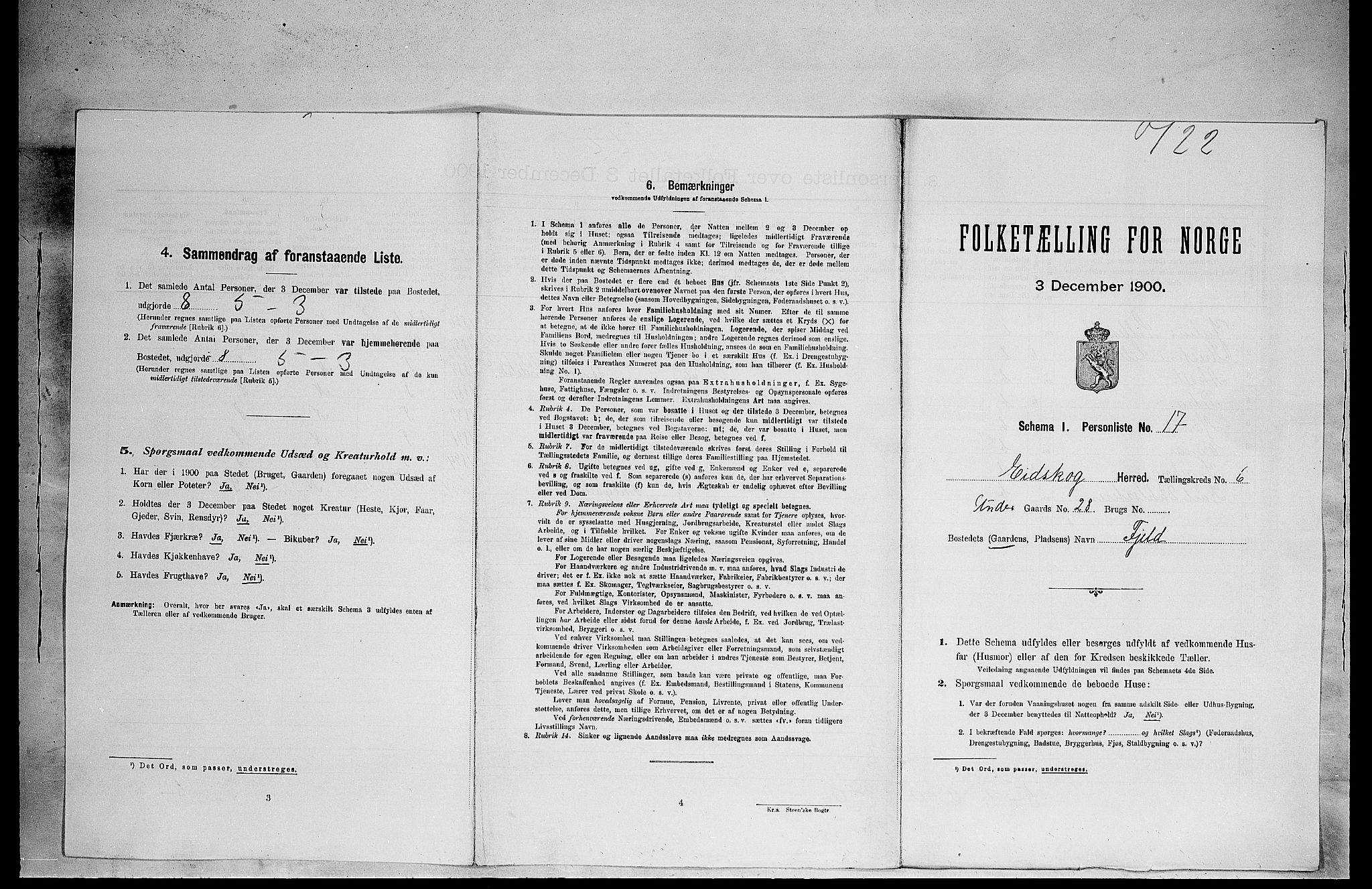 SAH, Folketelling 1900 for 0420 Eidskog herred, 1900, s. 736
