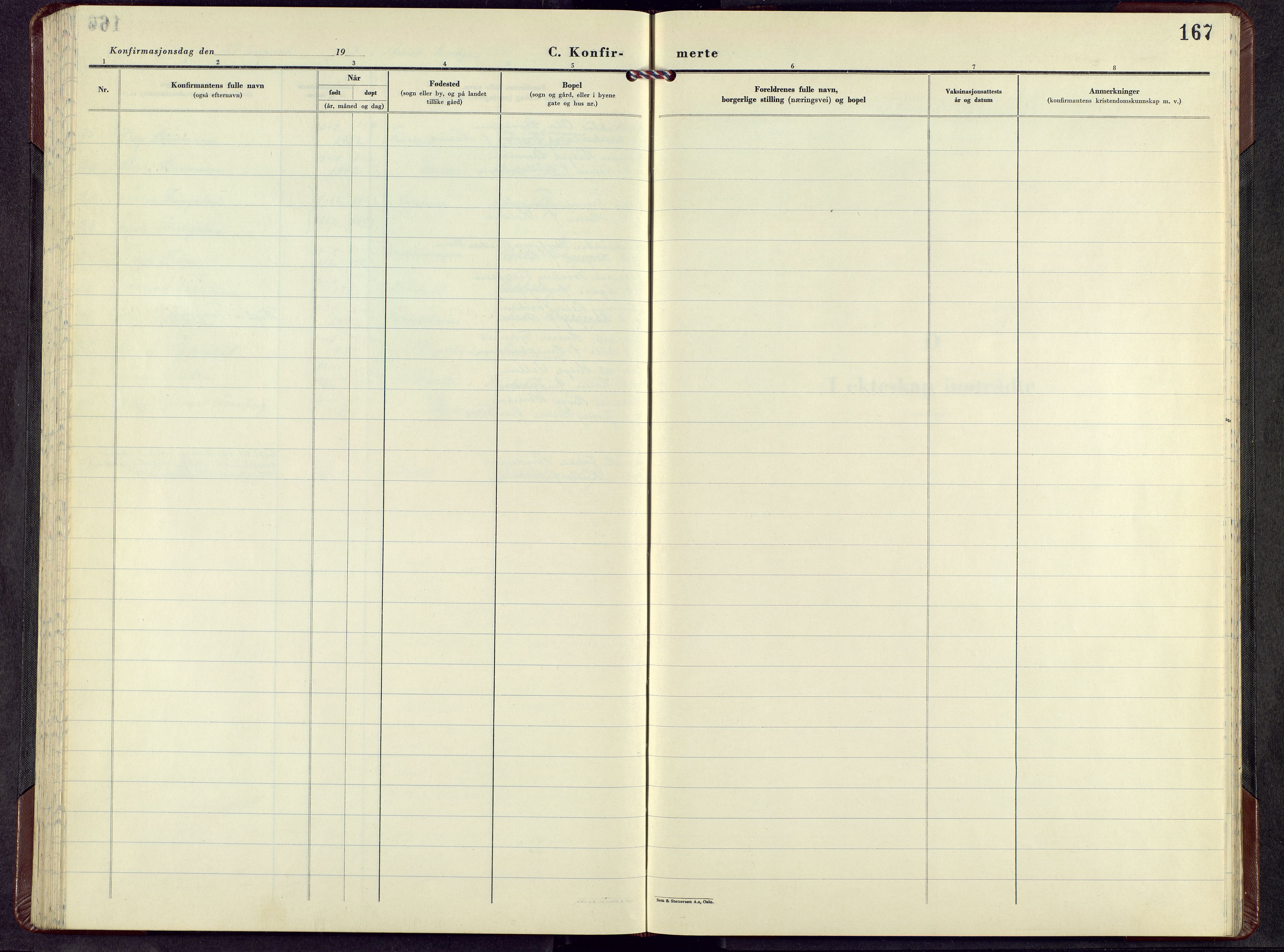 Åmot prestekontor, Hedmark, SAH/PREST-056/H/Ha/Hab/L0012: Klokkerbok nr. 12, 1956-1969, s. 166b-167a