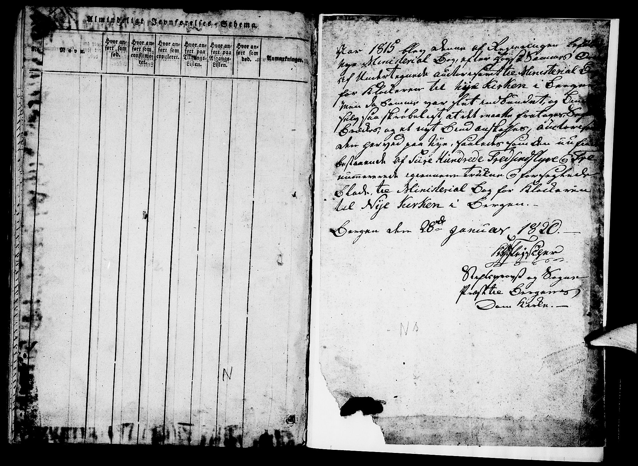 Nykirken Sokneprestembete, AV/SAB-A-77101/H/Hab/L0003: Klokkerbok nr. A 4, 1816-1821, s. 454