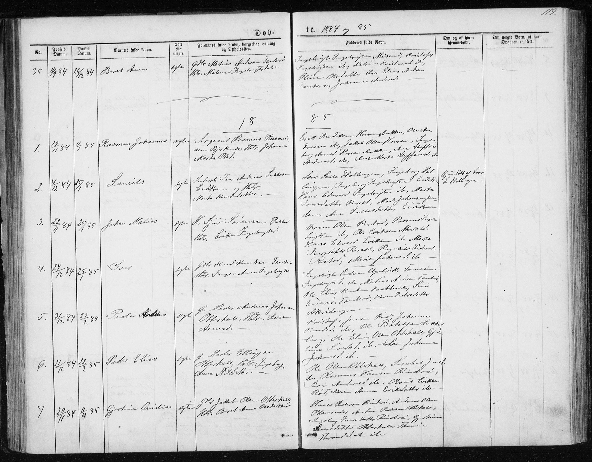 Ministerialprotokoller, klokkerbøker og fødselsregistre - Møre og Romsdal, SAT/A-1454/560/L0724: Klokkerbok nr. 560C01, 1867-1892, s. 119