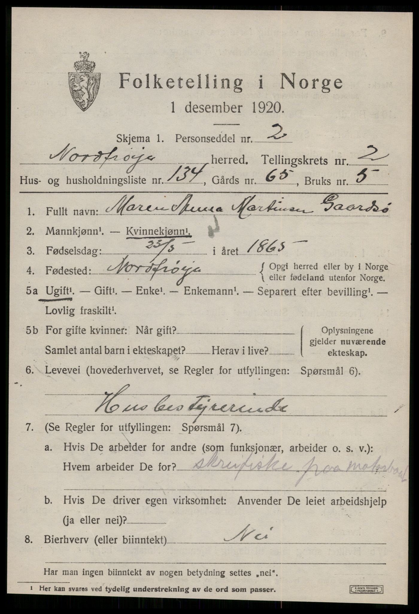 SAT, Folketelling 1920 for 1620 Nord-Frøya herred, 1920, s. 6195