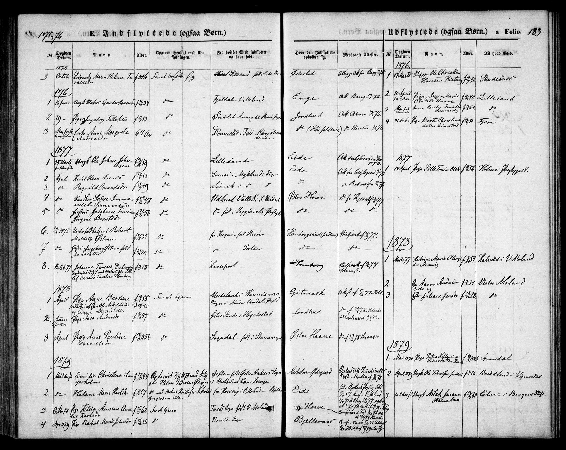 Hommedal sokneprestkontor, AV/SAK-1111-0023/F/Fa/Faa/L0002: Ministerialbok nr. A 2, 1861-1884, s. 183