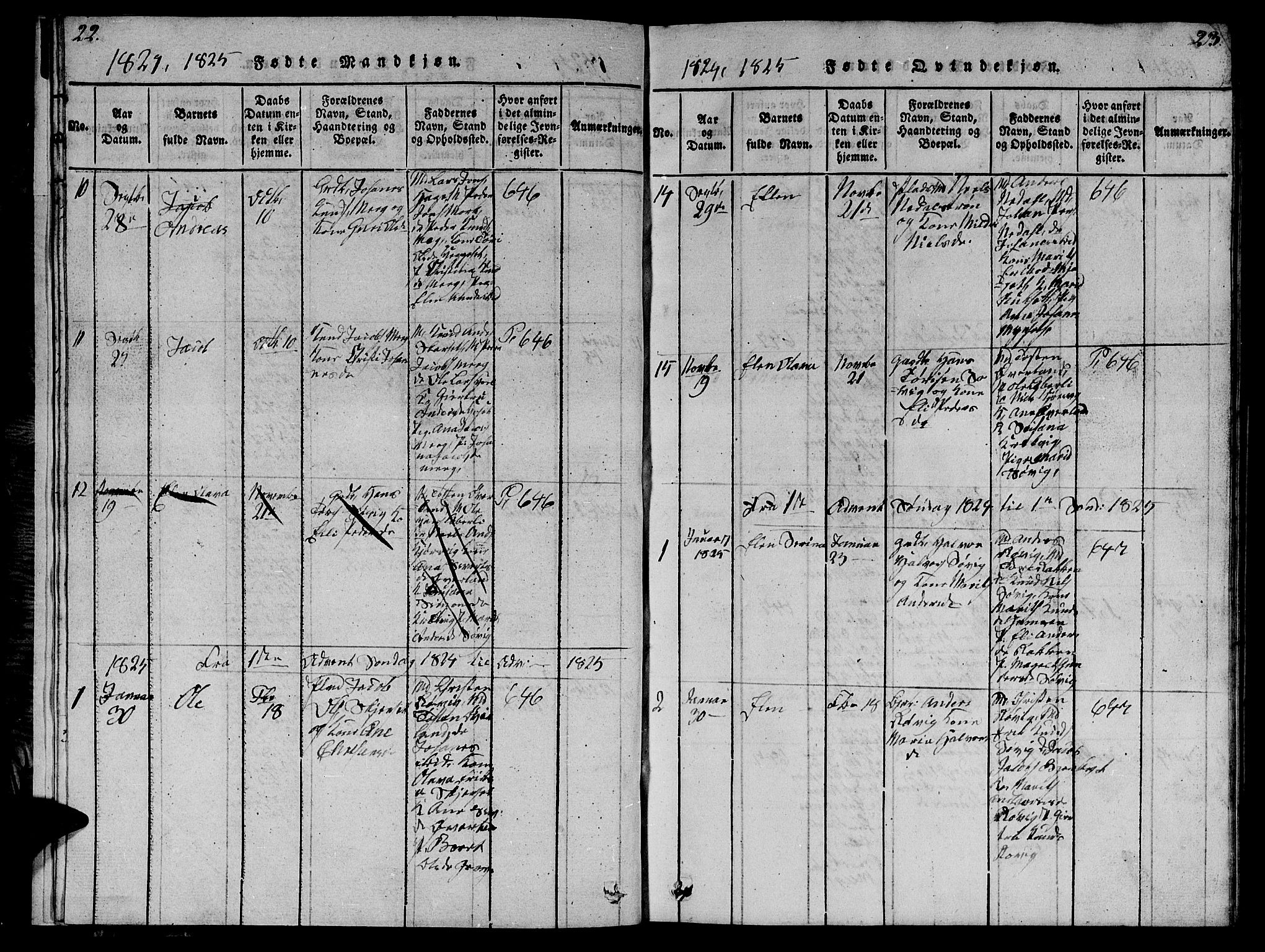 Ministerialprotokoller, klokkerbøker og fødselsregistre - Møre og Romsdal, AV/SAT-A-1454/568/L0811: Klokkerbok nr. 568C01, 1819-1828, s. 22-23